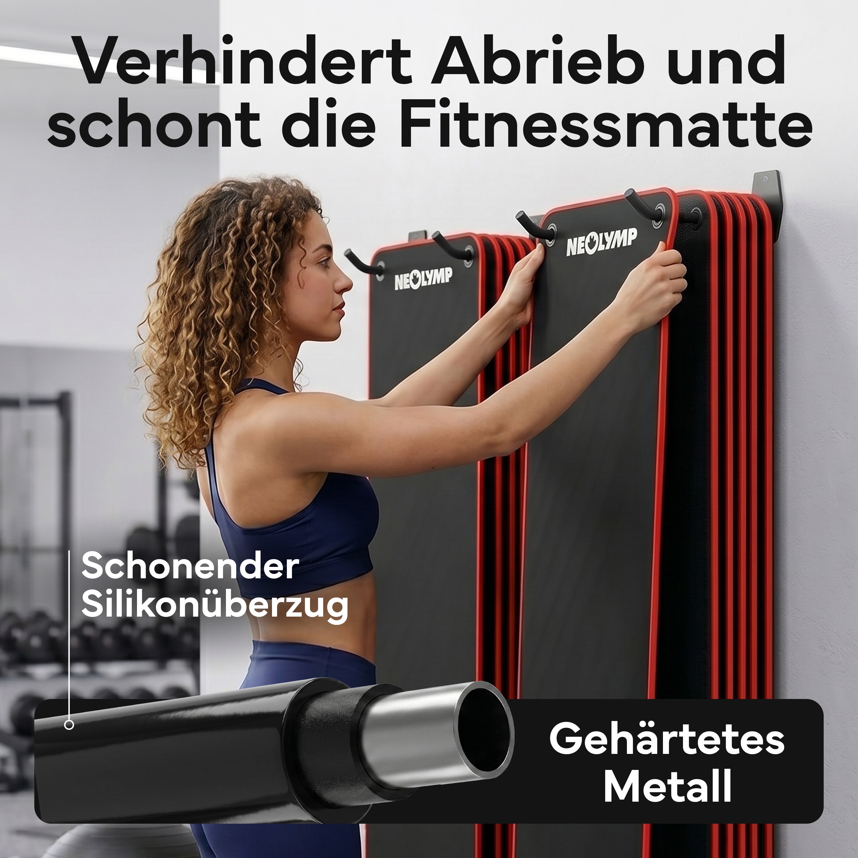 Wandhalterung 2er-Set - für Fitnessmatten mit Ösen - - Zubehör von NEOLYMP | Fitnessequipment und Sportartikel