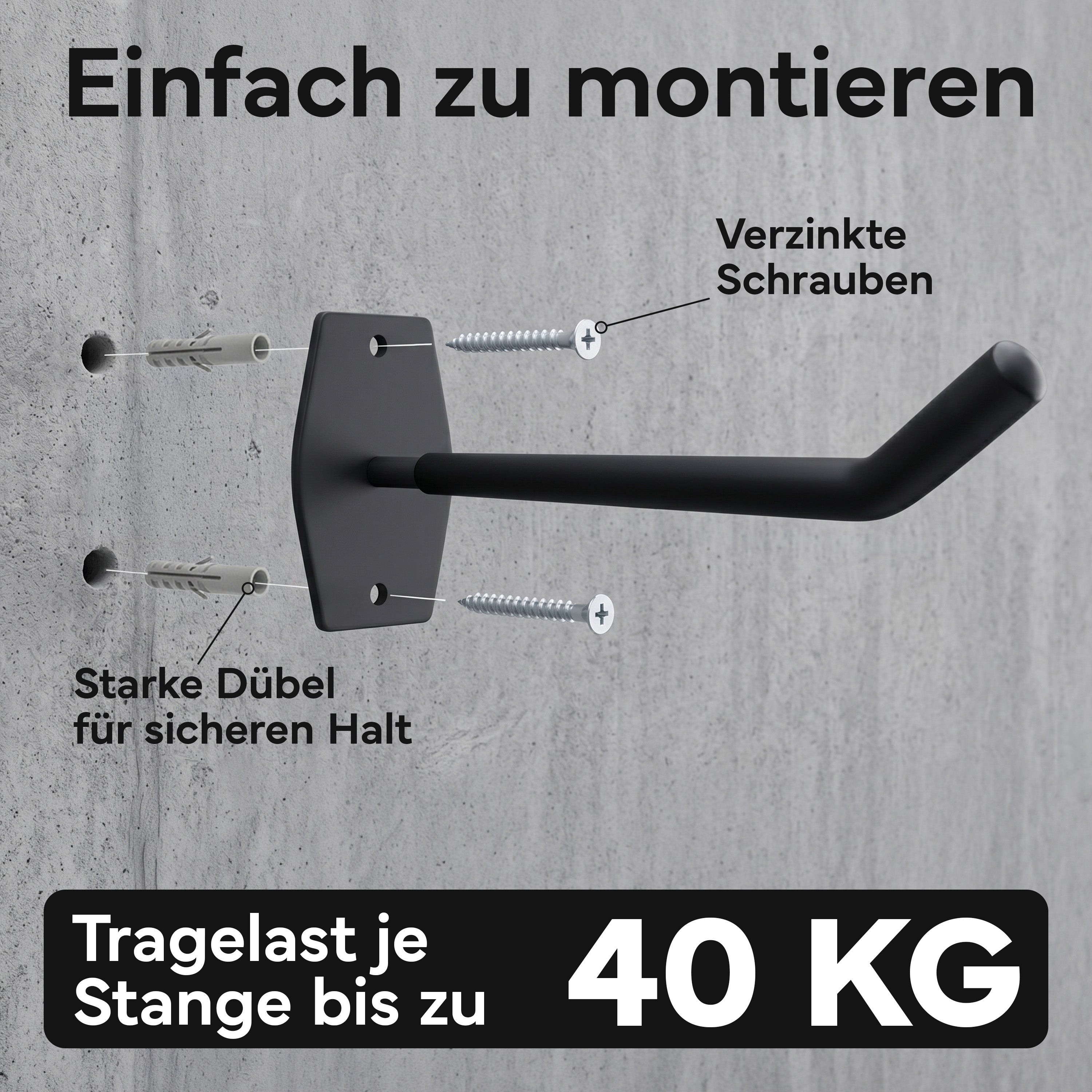 Wandhalterung 2er-Set - für Fitnessmatten mit Ösen - - Zubehör von NEOLYMP | Fitnessequipment und Sportartikel