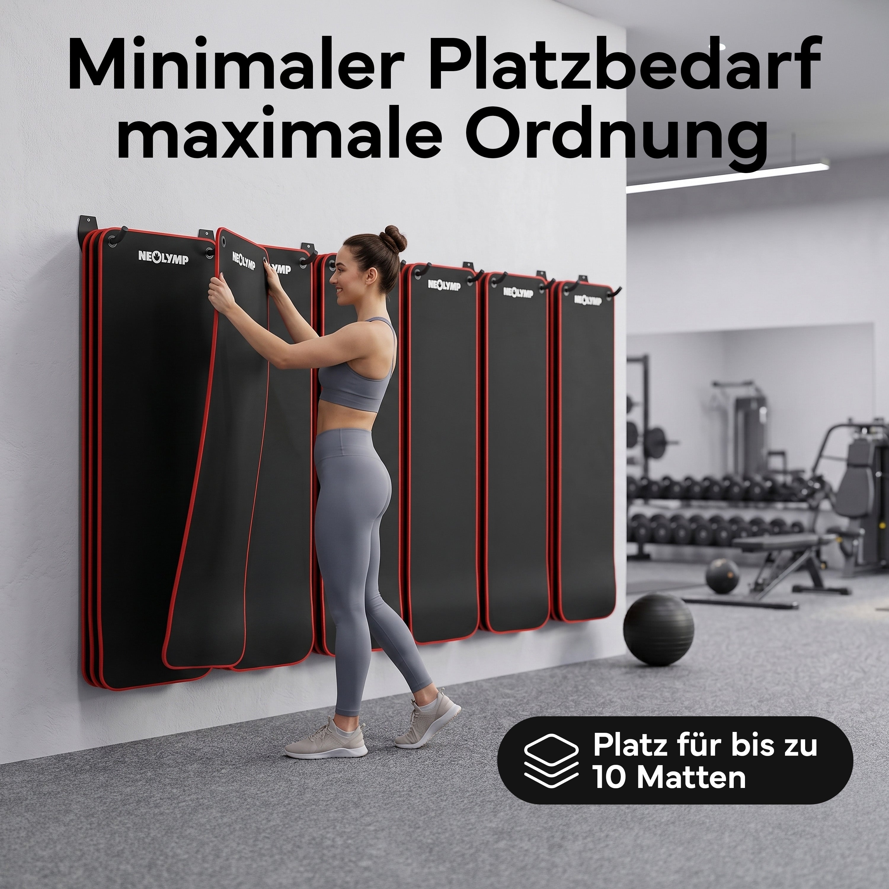 Wandhalterung 2er-Set - für Fitnessmatten mit Ösen - - Zubehör von NEOLYMP | Fitnessequipment und Sportartikel