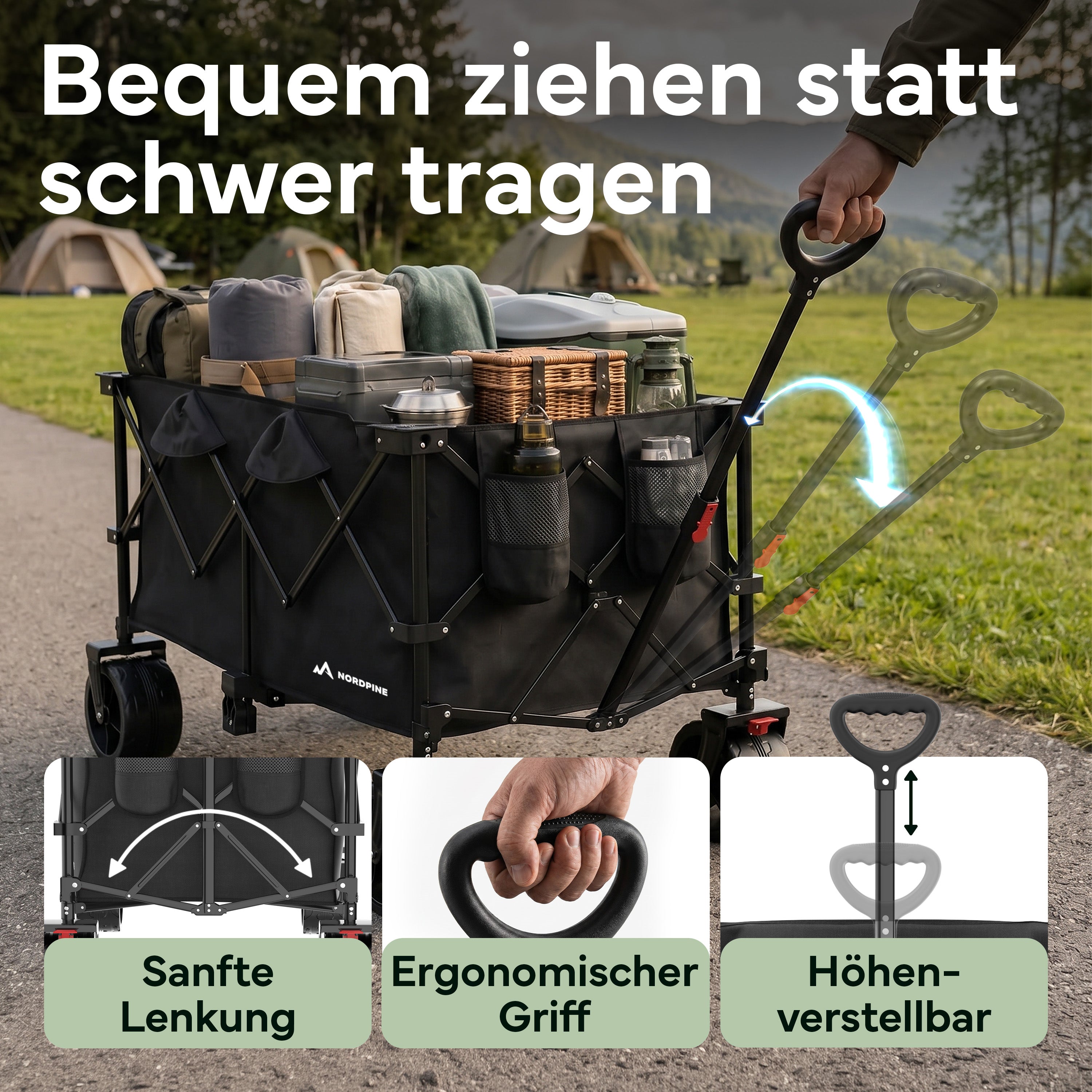Bollerwagen faltbar - 200L / 300L – 200 Liter | B-Ware - - Outlet von NEOLYMP | Fitnessequipment und Sportartikel