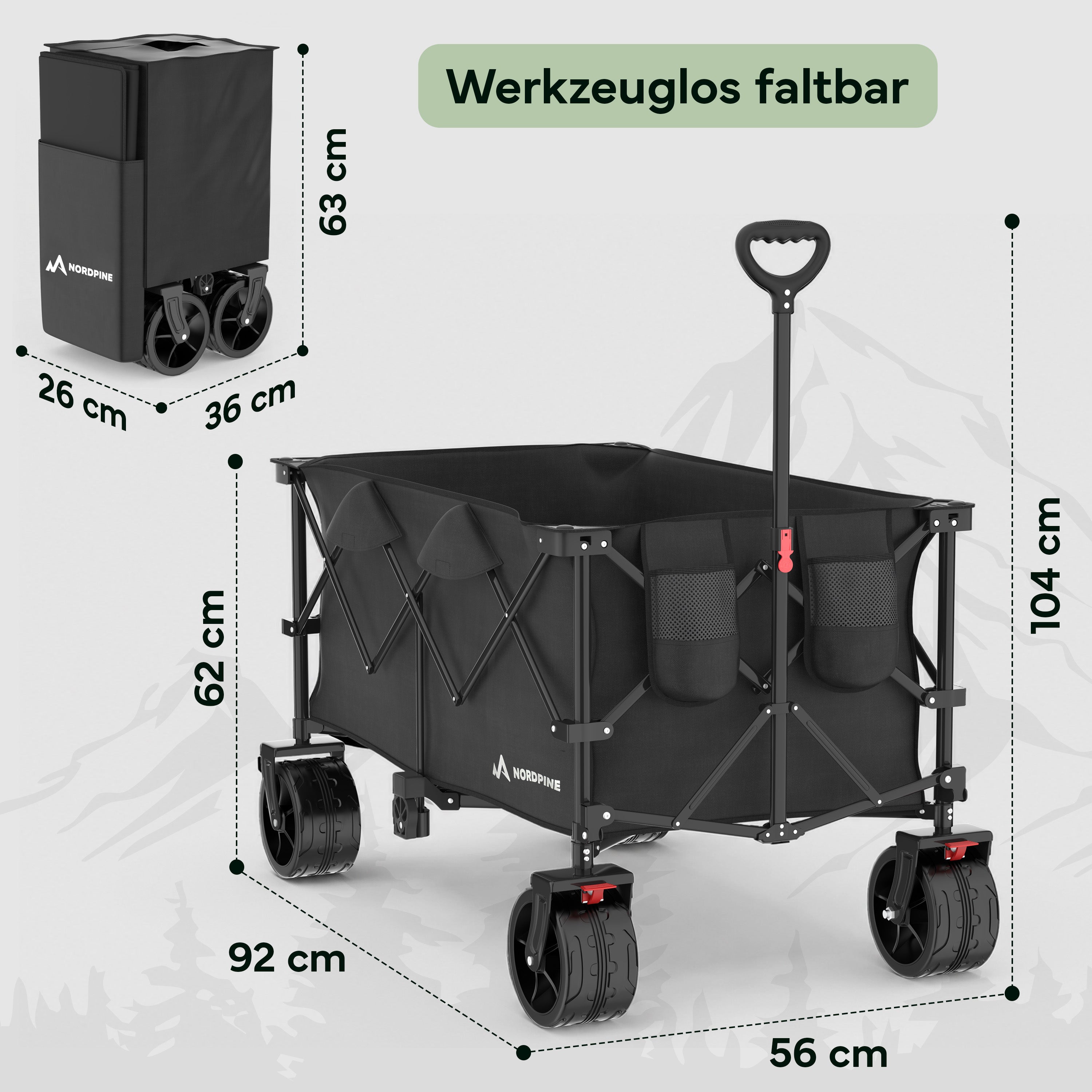 Bollerwagen faltbar - 200L / 300L – 200 Liter | B-Ware - - Outlet von NEOLYMP | Fitnessequipment und Sportartikel