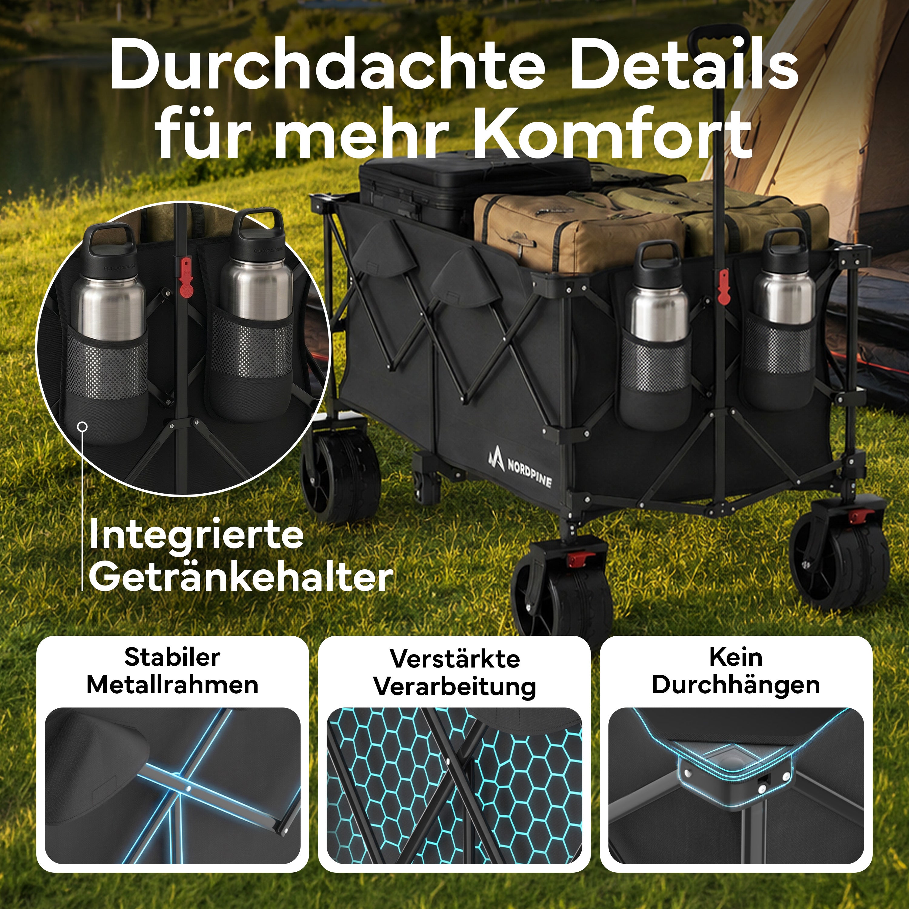 Bollerwagen faltbar - 200L / 300L – 200 Liter | B-Ware - - Outlet von NEOLYMP | Fitnessequipment und Sportartikel