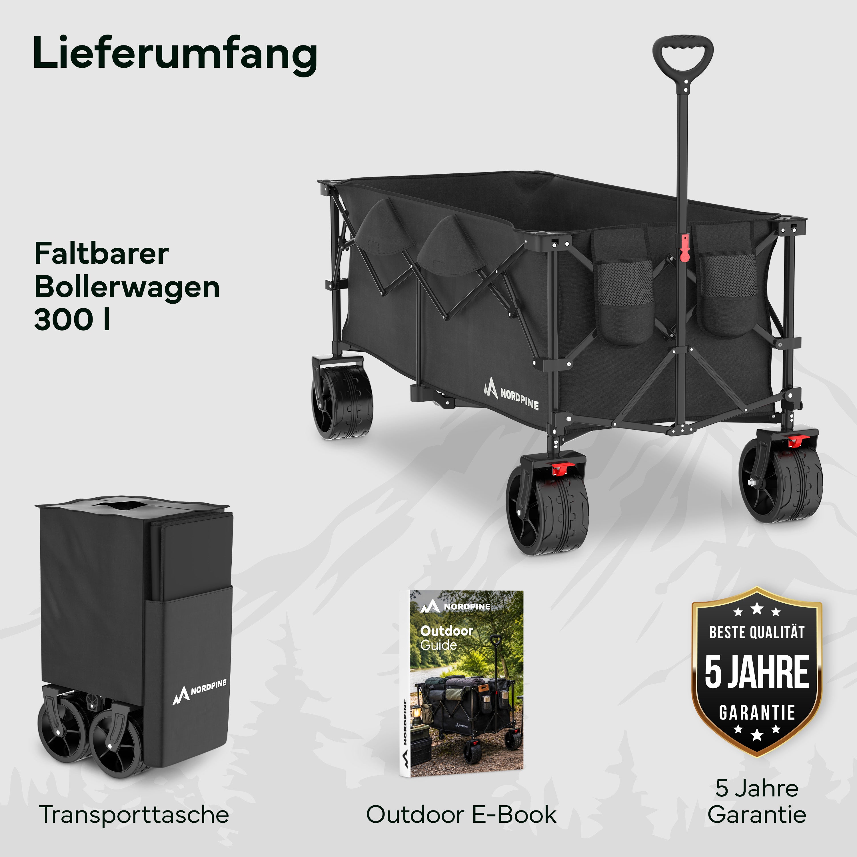 Bollerwagen faltbar - 200L / 300L – 300 Liter | B-Ware - - Outlet von NEOLYMP | Fitnessequipment und Sportartikel