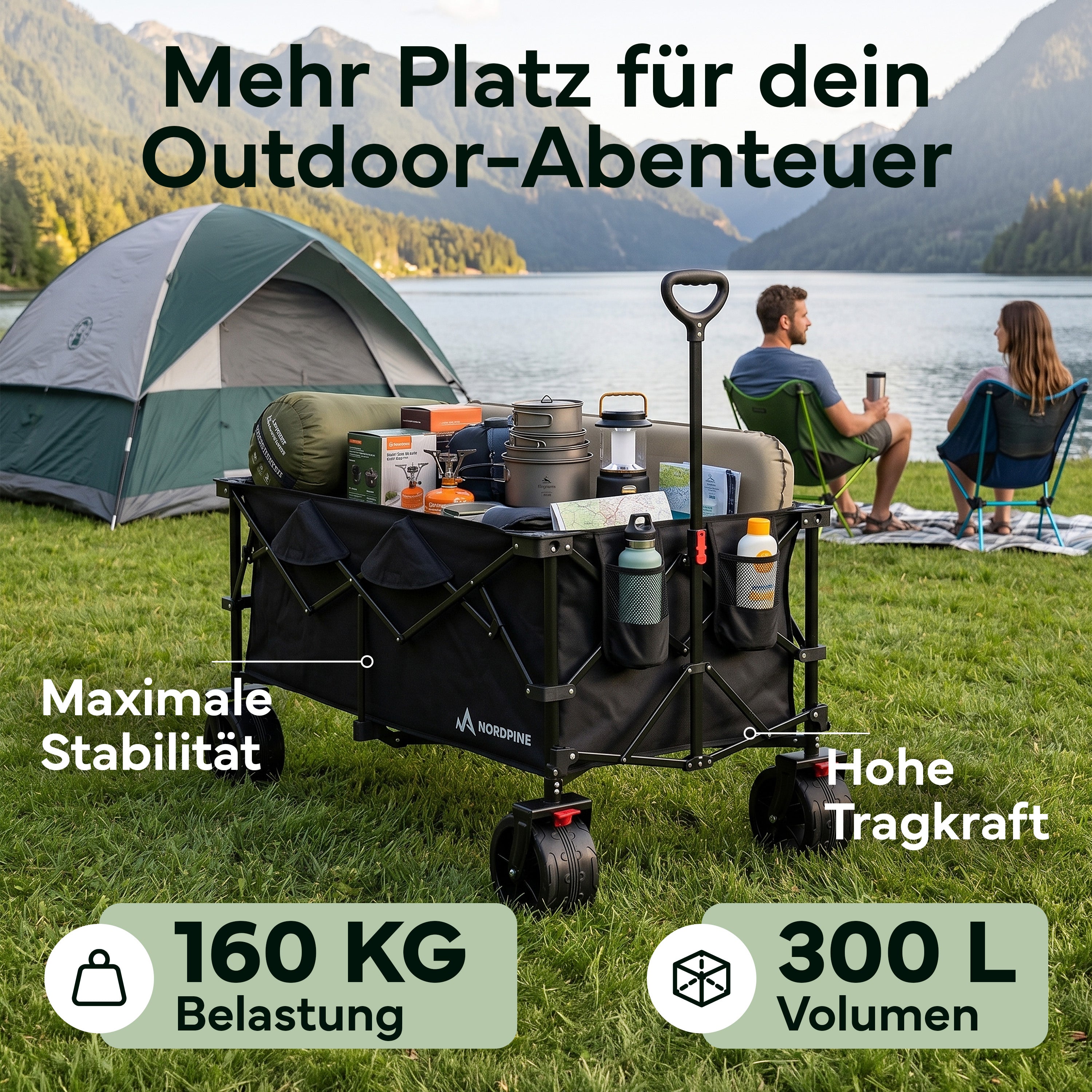 Bollerwagen faltbar - 200L / 300L - 300 Liter - Outdoor-Equipment von NORDPINE | Outdoor-Equipment, Wandern, Camping