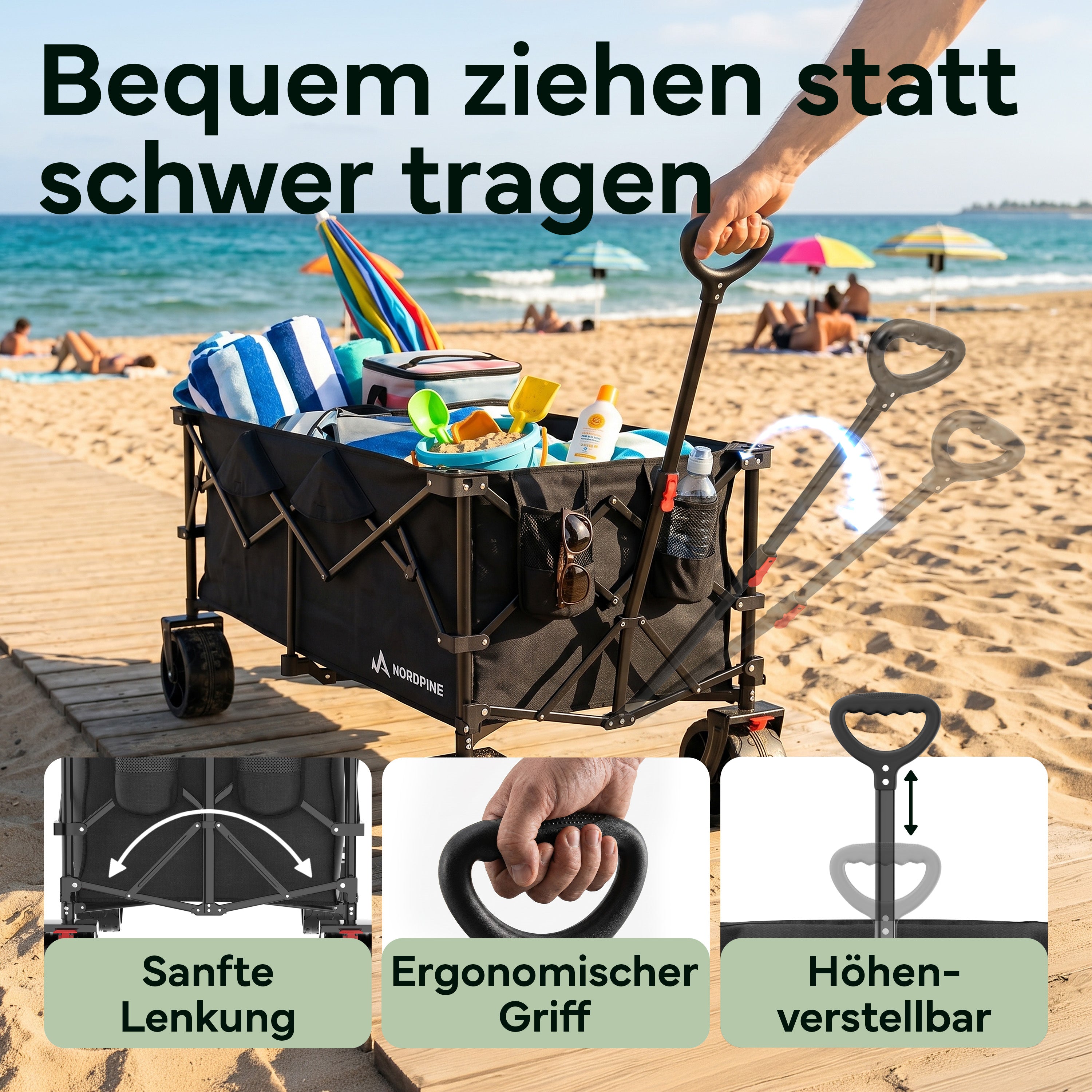 Bollerwagen faltbar - 200L / 300L – 300 Liter | B-Ware - - Outlet von NEOLYMP | Fitnessequipment und Sportartikel