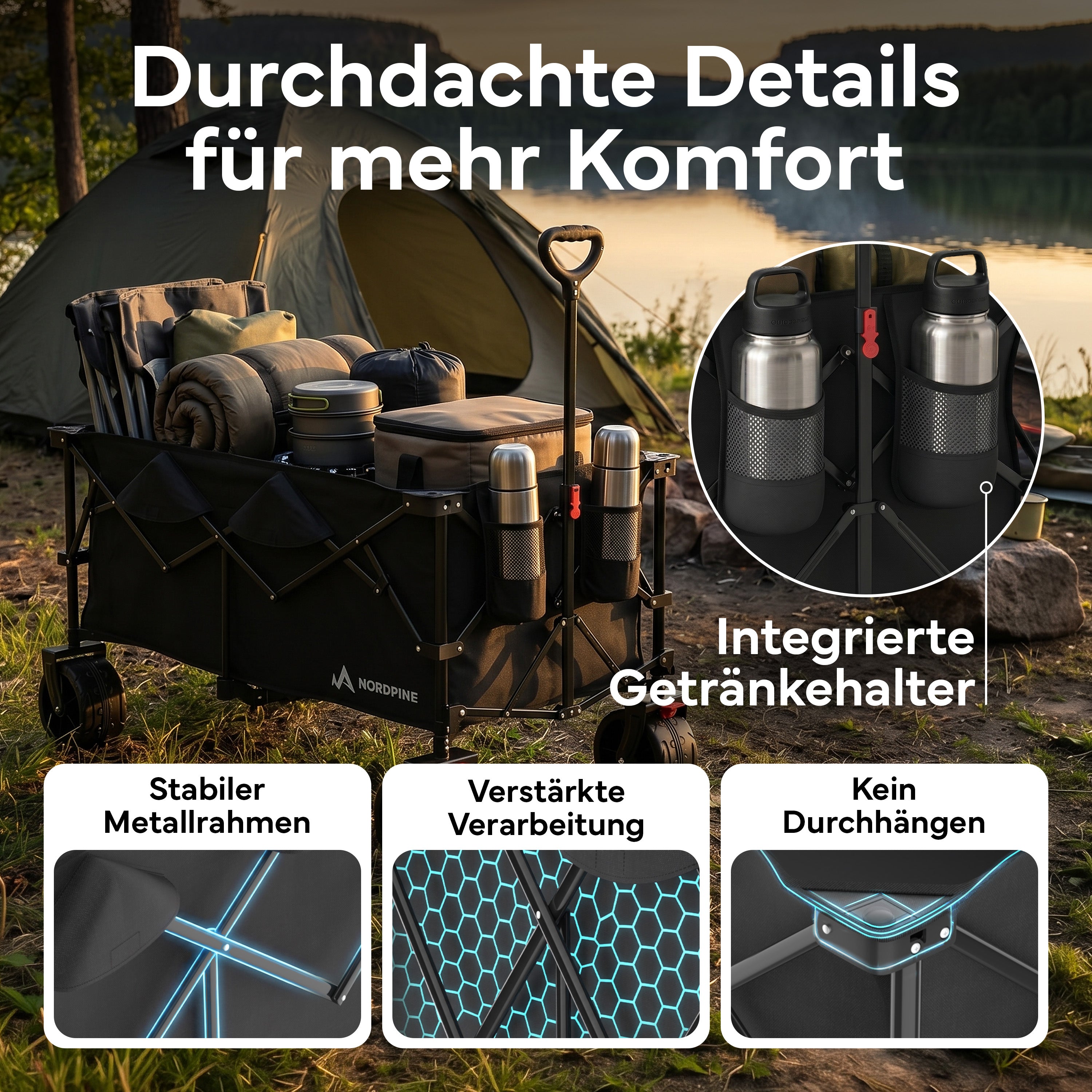 Bollerwagen faltbar - 200L / 300L – 300 Liter | B-Ware - - Outlet von NEOLYMP | Fitnessequipment und Sportartikel