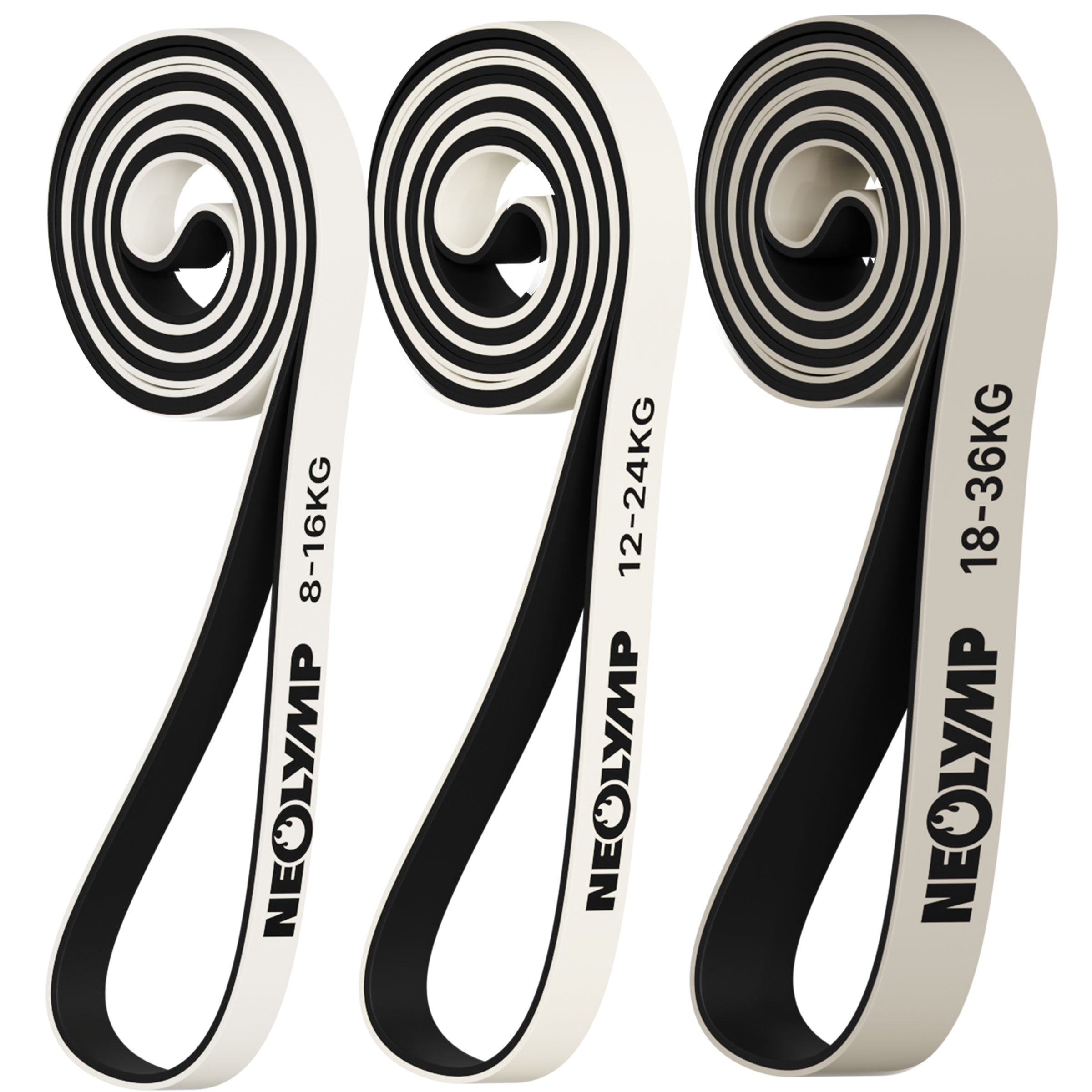 Heavy Resistance Bands aus Latex - grau - 3er Set Light - Fitnessbänder von NEOLYMP | Fitnessequipment und Sportartikel
