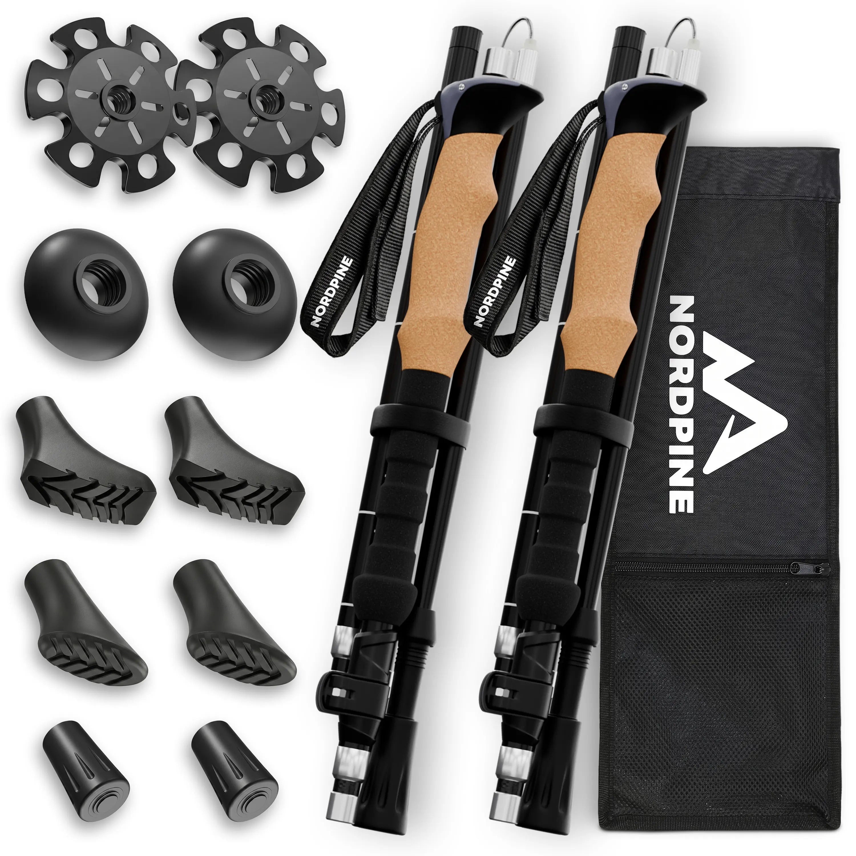 Faltbare Wanderstöcke aus Carbon / Aluminium - Aluminum 115-135cm - Outdoor-Equipment von NORDPINE | Outdoor-Equipment, Wandern, Camping