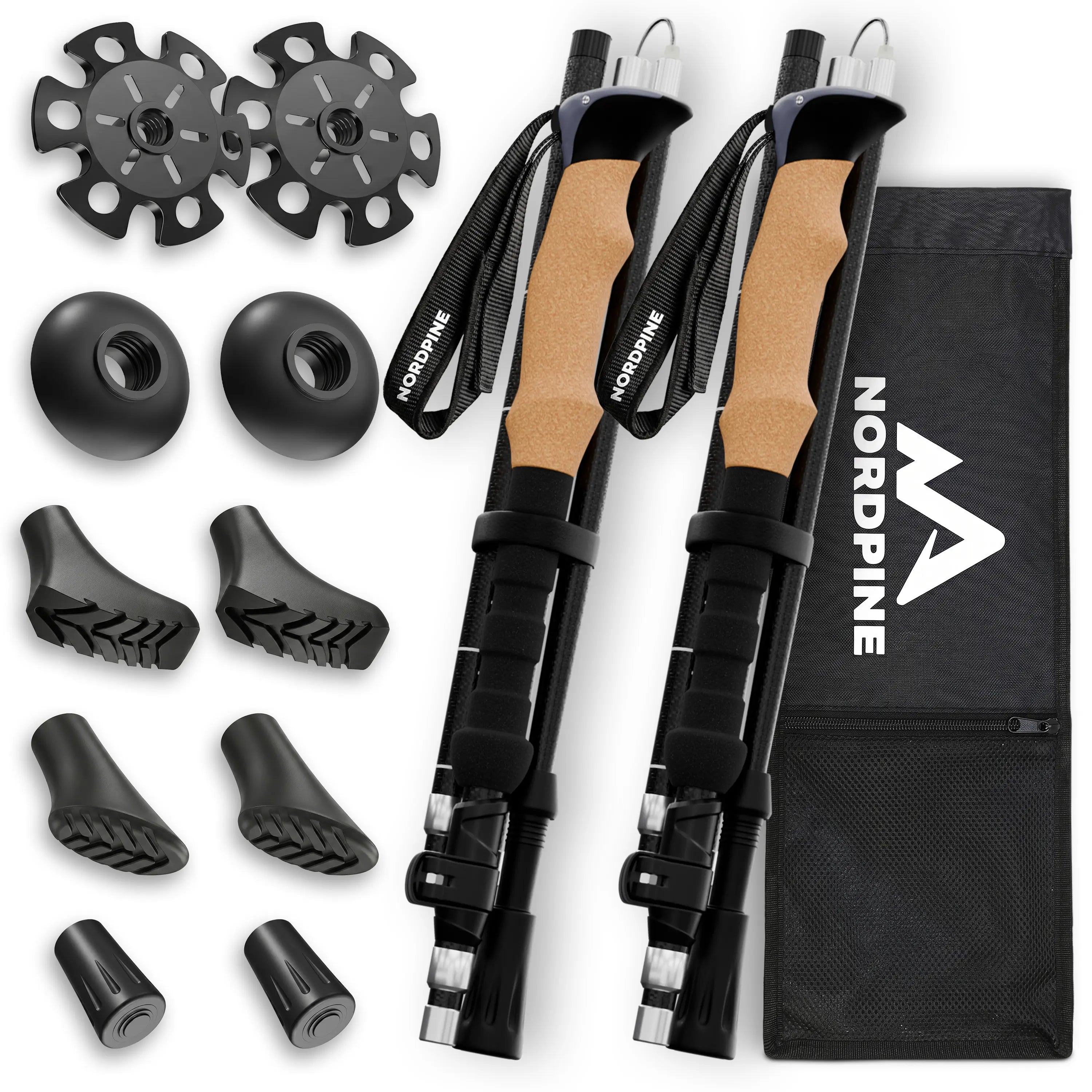 Faltbare Wanderstöcke aus Carbon / Aluminium - Carbon 100-120cm - Outdoor-Equipment von NORDPINE | Outdoor-Equipment, Wandern, Camping