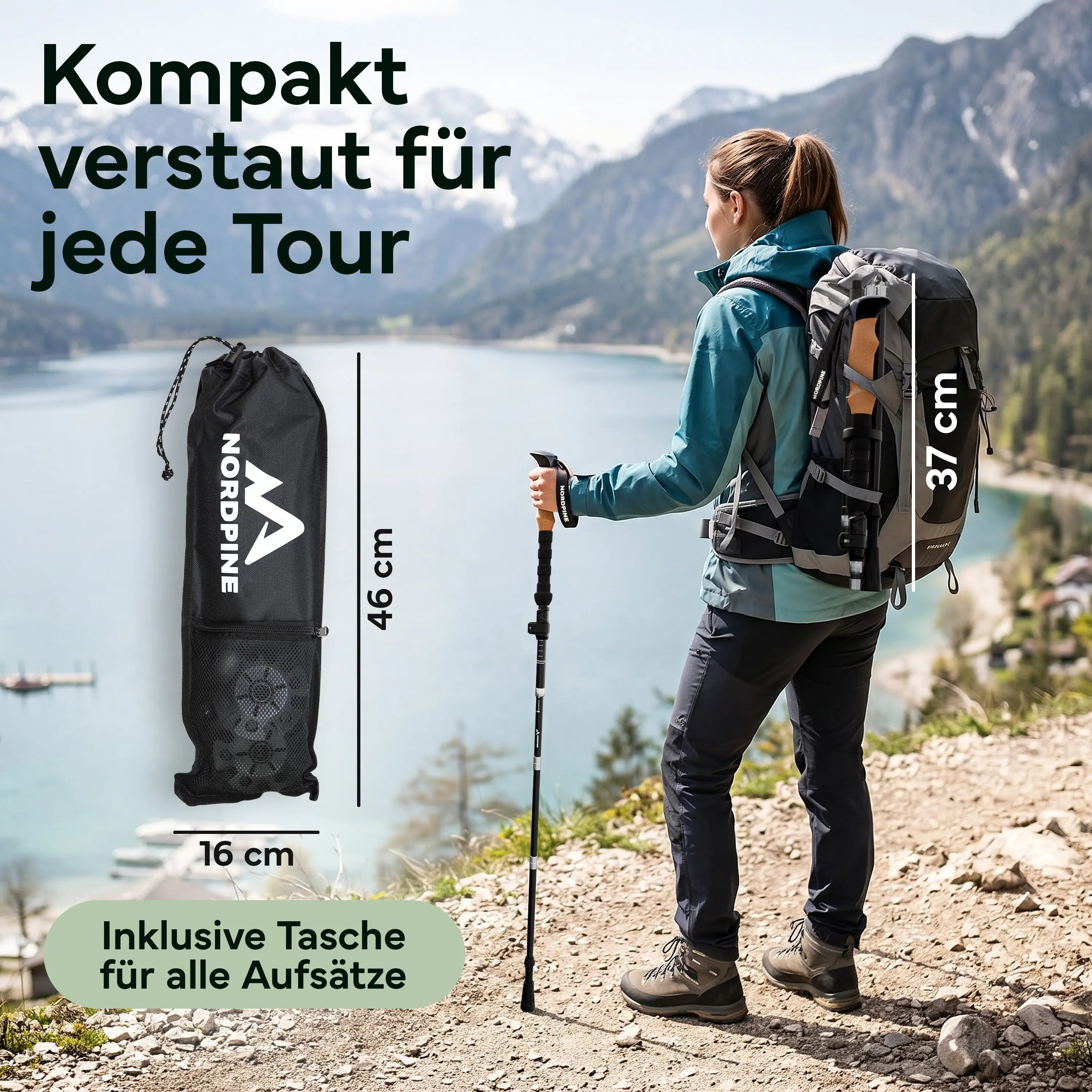 Faltbare Wanderstöcke aus Carbon / Aluminium - Carbon 100-120cm - Outdoor-Equipment von NORDPINE | Outdoor-Equipment, Wandern, Camping