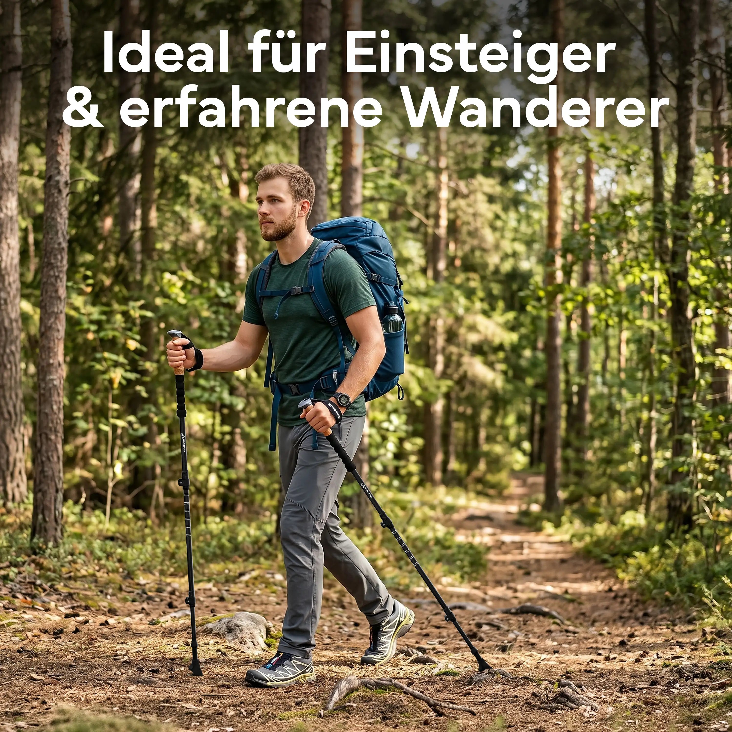 Teleskop Wanderstöcke aus Carbon / Aluminium - Aluminum 65-135cm - Outdoor-Equipment von NORDPINE | Outdoor-Equipment, Wandern, Camping