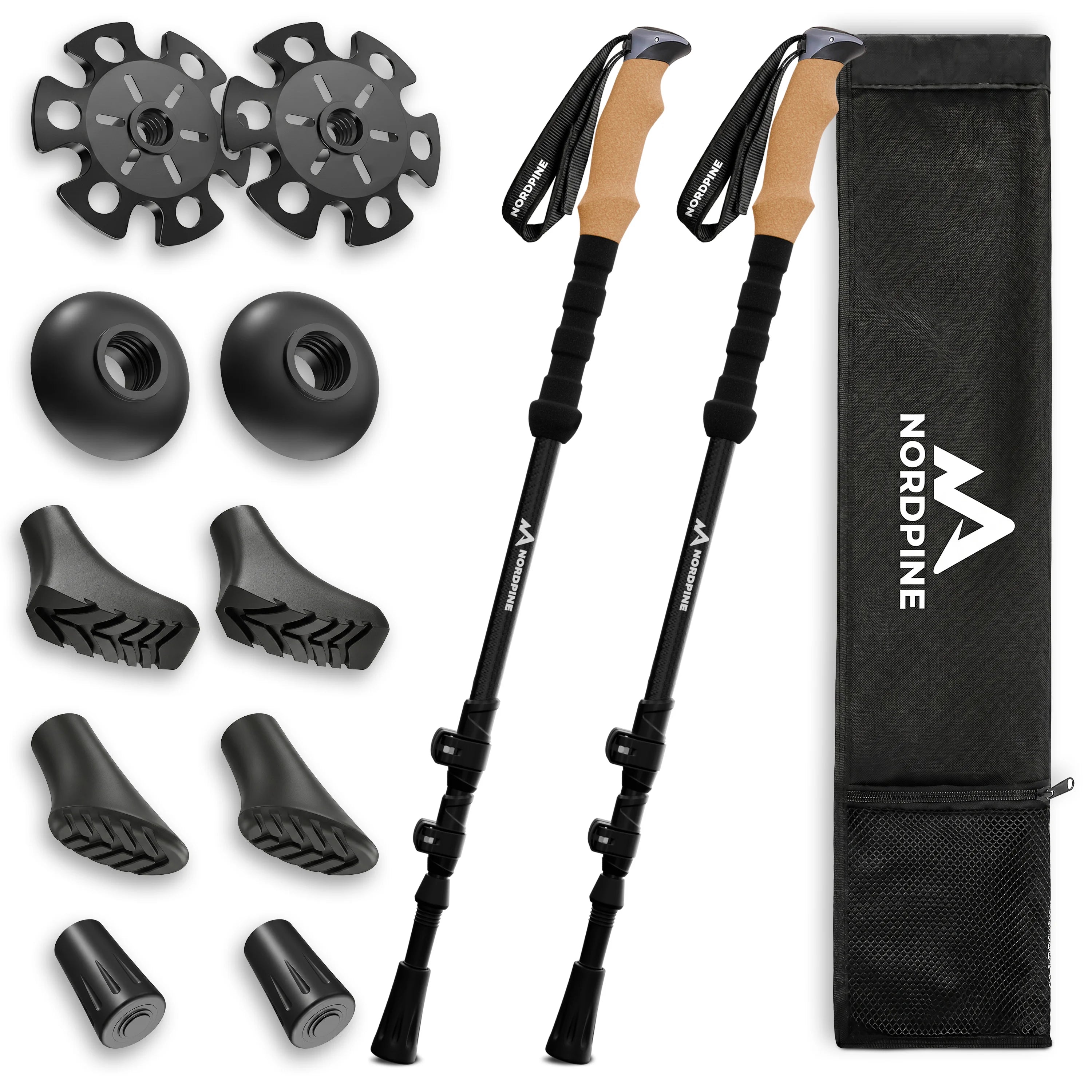 Teleskop Wanderstöcke aus Carbon / Aluminium - Carbon 65-135cm - Outdoor-Equipment von NORDPINE | Outdoor-Equipment, Wandern, Camping