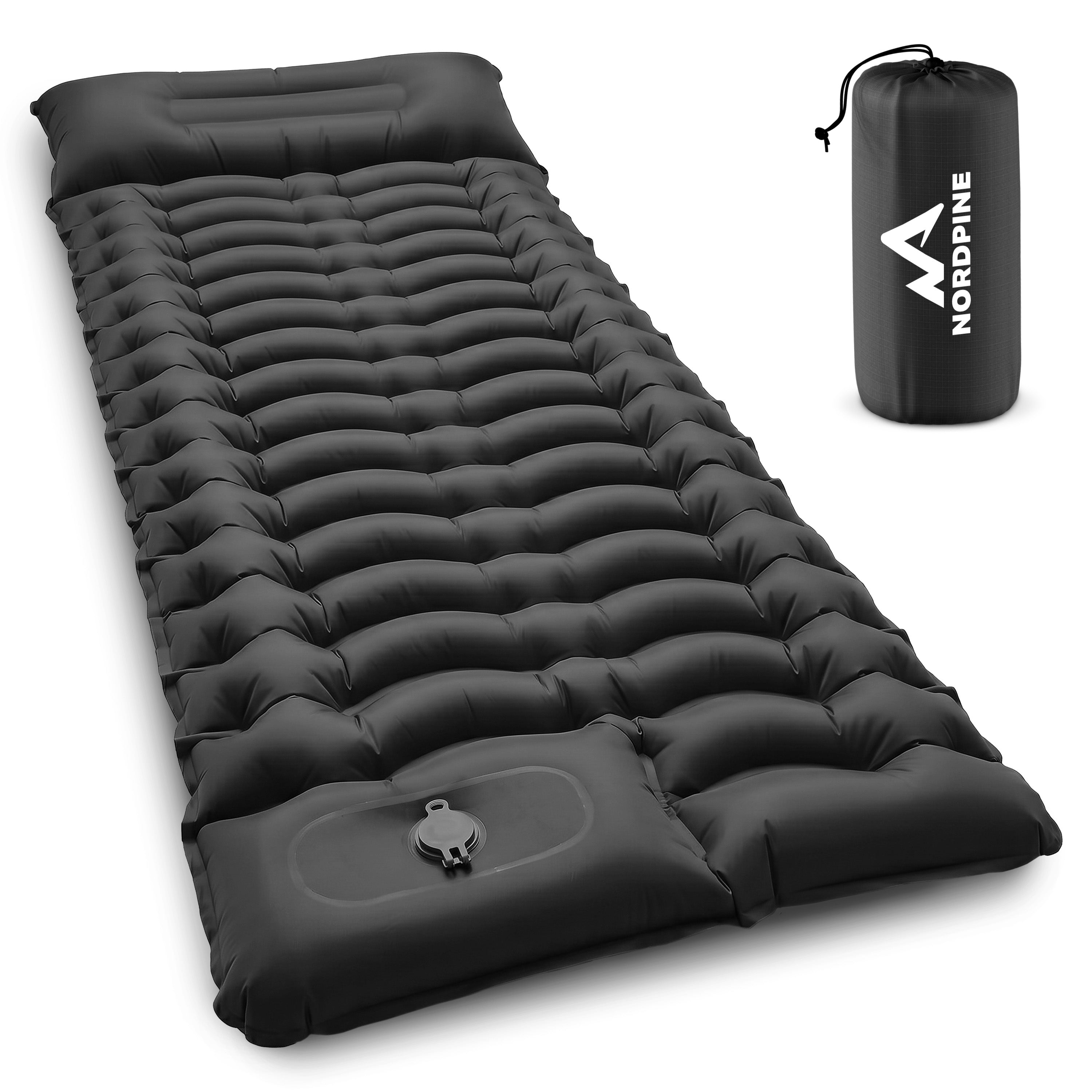 Isomatte Single - kombinierbar, integrierte Luftpumpe – Schwarz | B-Ware - - Outlet von NEOLYMP | Fitnessequipment und Sportartikel