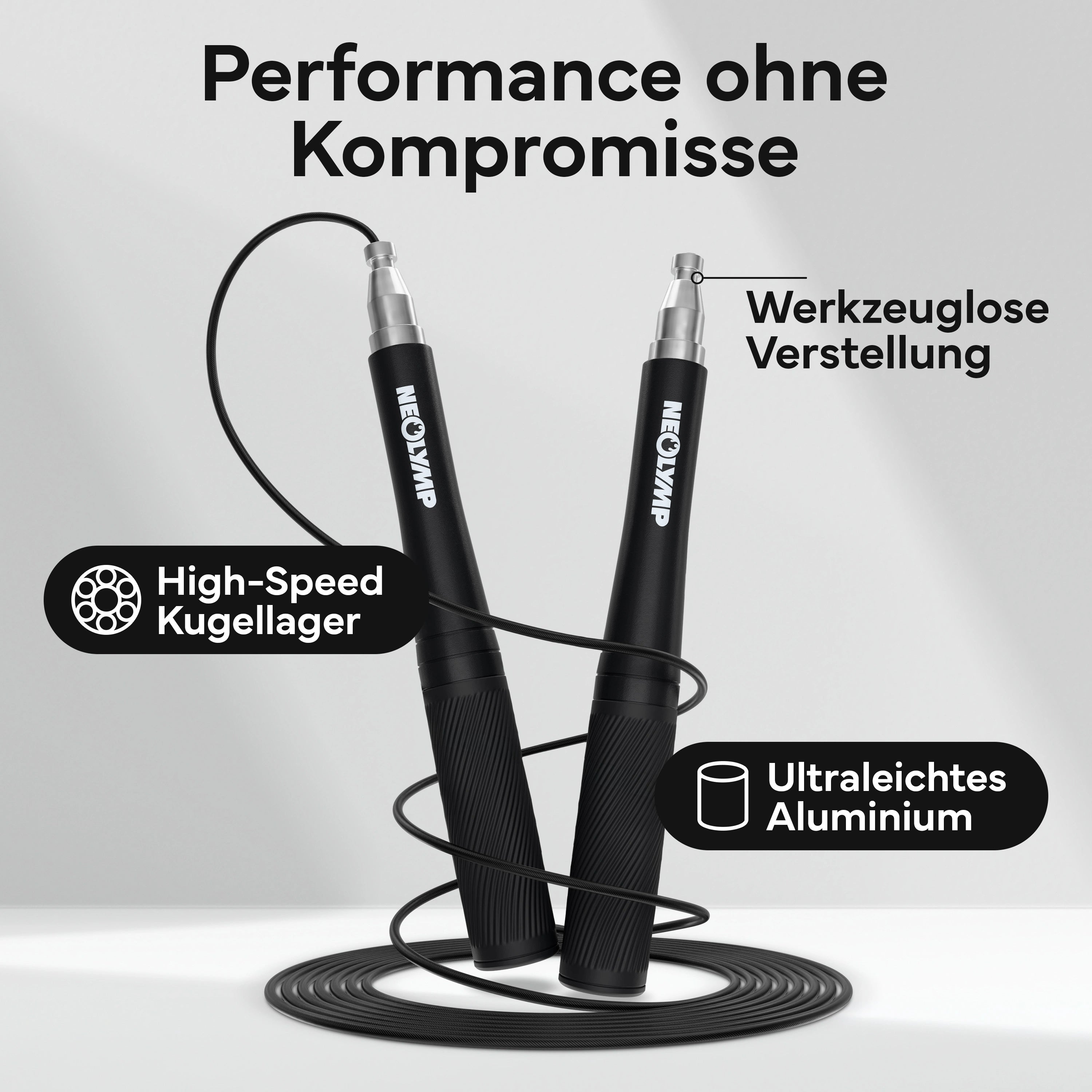 Springseil - Speed Jump Rope aus Aluminium - - Sportgerät von NEOLYMP | Fitnessequipment und Sportartikel