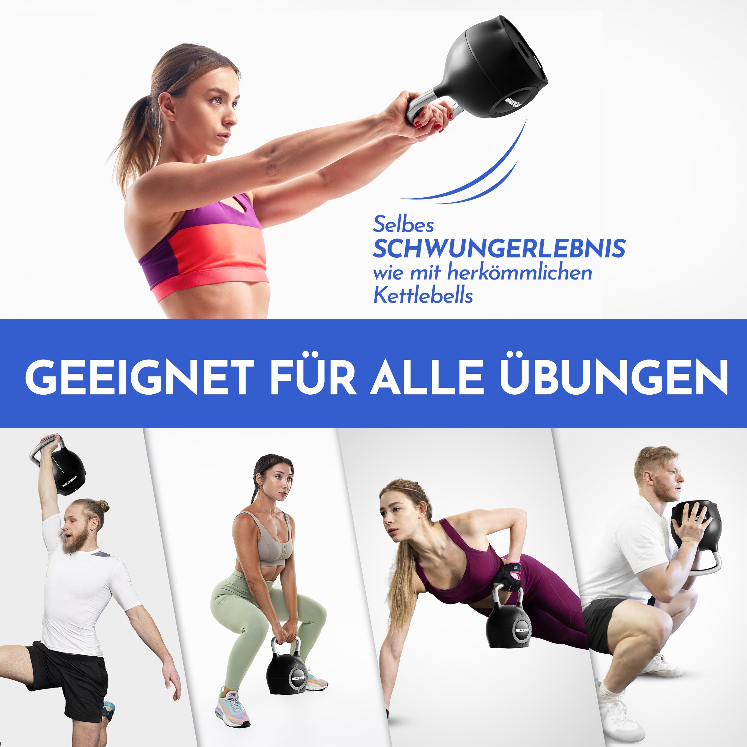 Kettlebell mit verstellbarem Gewicht (7 in 1) (2er-Set Kettlebell verstellbar 1.5-10 kg & 2-20 kg) - Kettlebell verstellbar 2-20 kg - Kettlebell von NEOLYMP | Fitnessequipment und Sportartikel