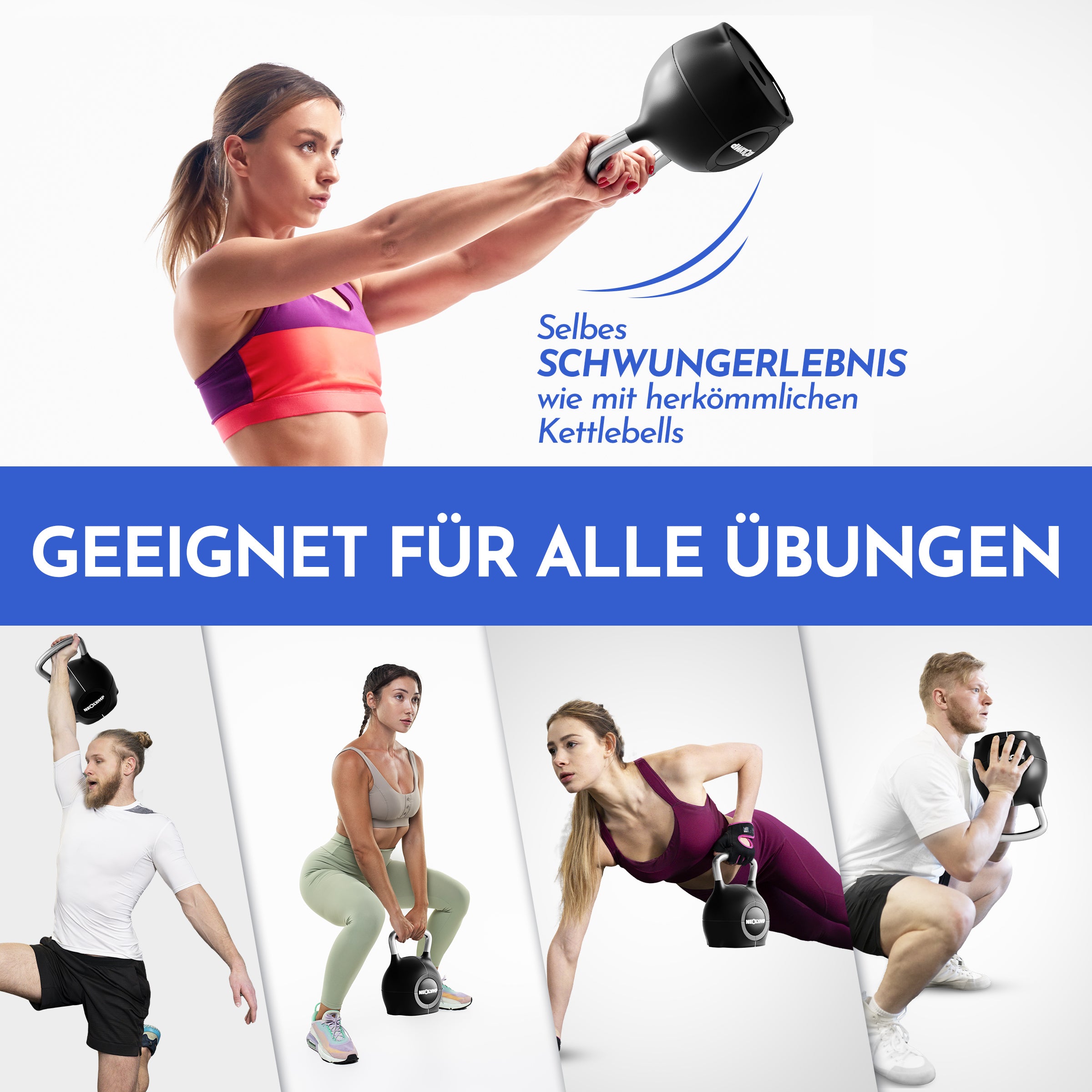 Kettlebell mit verstellbarem Gewicht (7 in 1) (2er-Set Kettlebell verstellbar 1.5-10 kg & 2-20 kg) - Kettlebell verstellbar 1.5-10 kg - Kettlebell von NEOLYMP | Fitnessequipment und Sportartikel