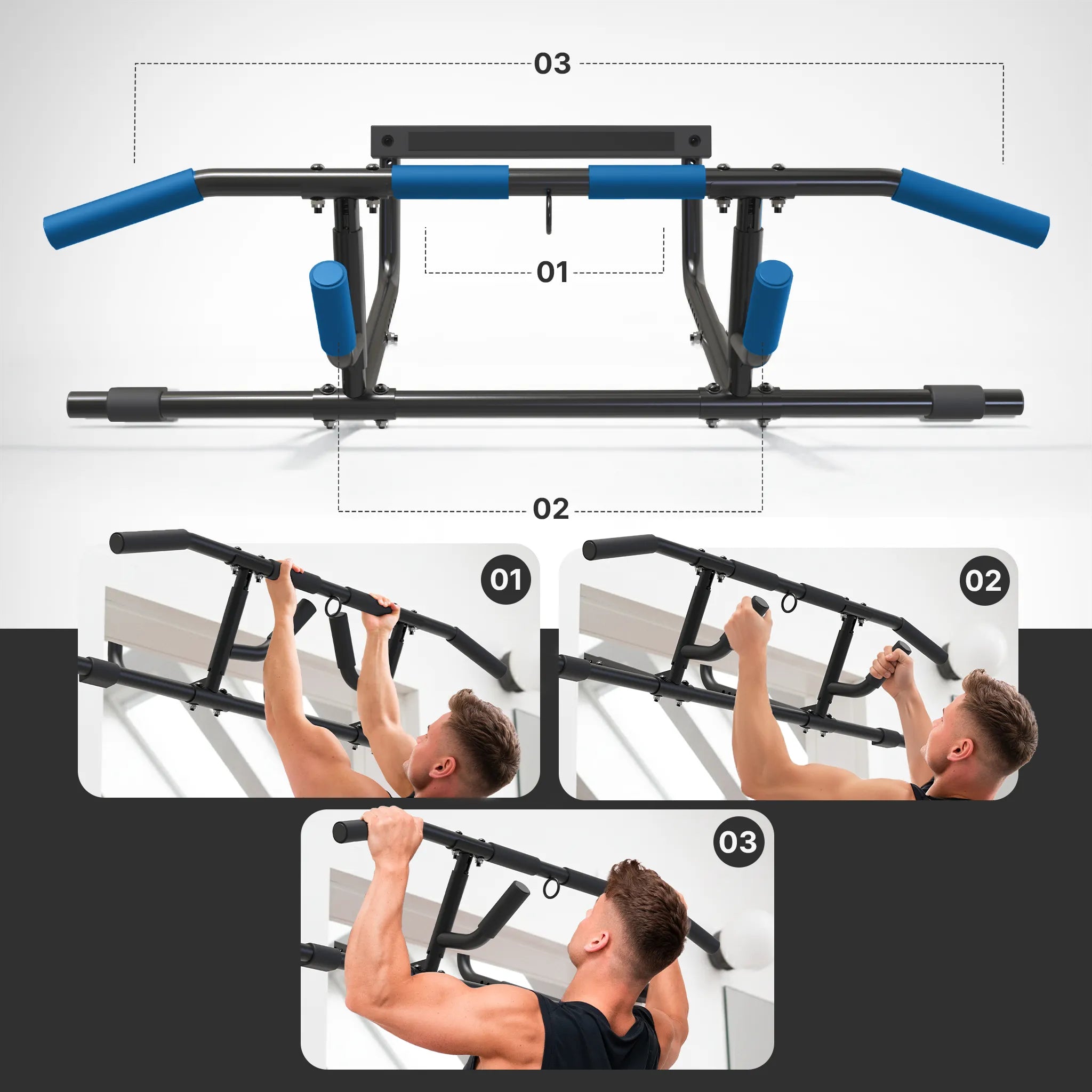 Klimmzugstangen-Bundle - Alle Übungen, volle Bewegungsfreiheit - Klimmzugstange einzeln - Klimmzugstangen von NEOLYMP | Fitnessequipment und Sportartikel