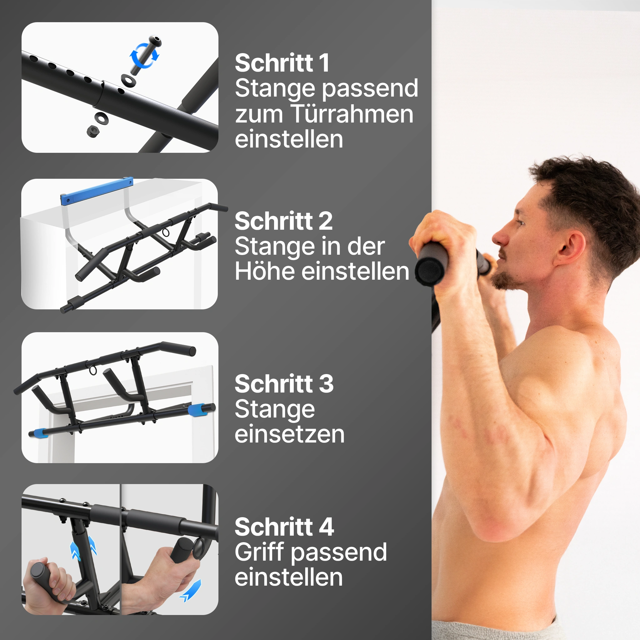 Klimmzugstangen-Bundle - Alle Übungen, volle Bewegungsfreiheit - Klimmzugstange einzeln - Klimmzugstangen von NEOLYMP | Fitnessequipment und Sportartikel