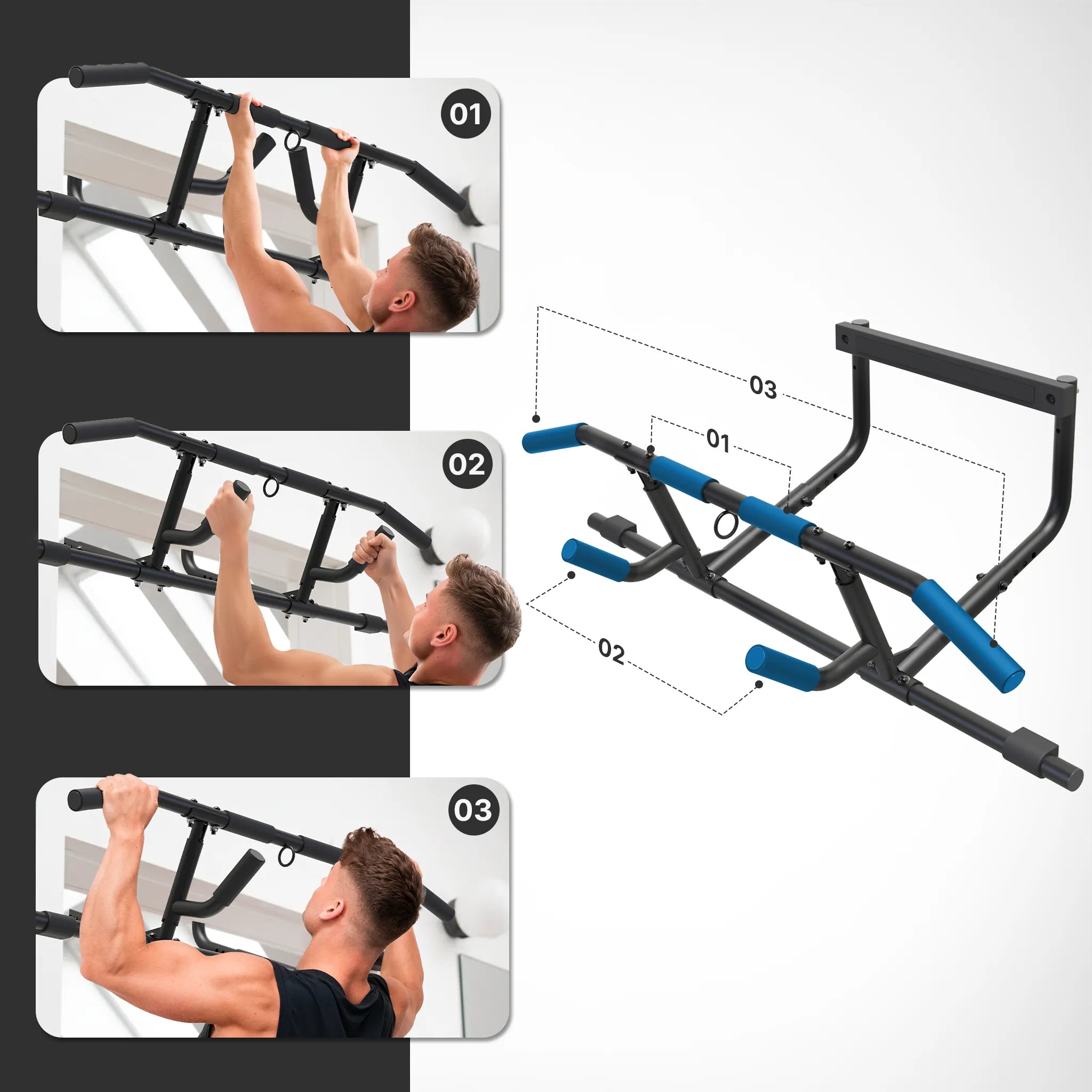 Klimmzugstangen-Bundle - Alle Übungen, volle Bewegungsfreiheit - Klimmzugstange einzeln - Klimmzugstangen von NEOLYMP | Fitnessequipment und Sportartikel