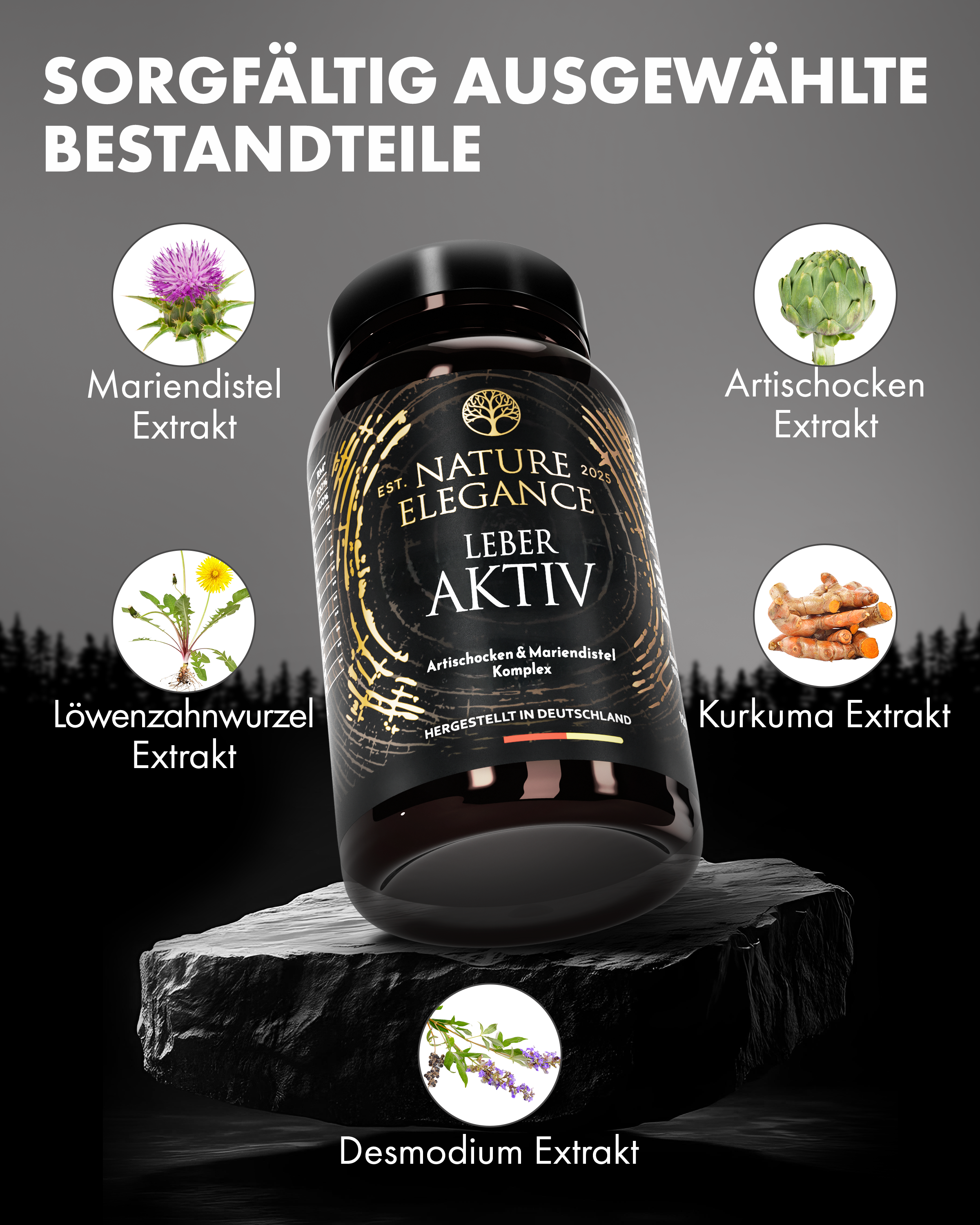 Nature Elegance - Leber Aktiv (Mariendistel Artischocke Löwenzahn Komplex) (2er Pack (240 Stück)) - - Nahrungsergänzungsmittel von NEOLYMP | Fitnessequipment und Sportartikel