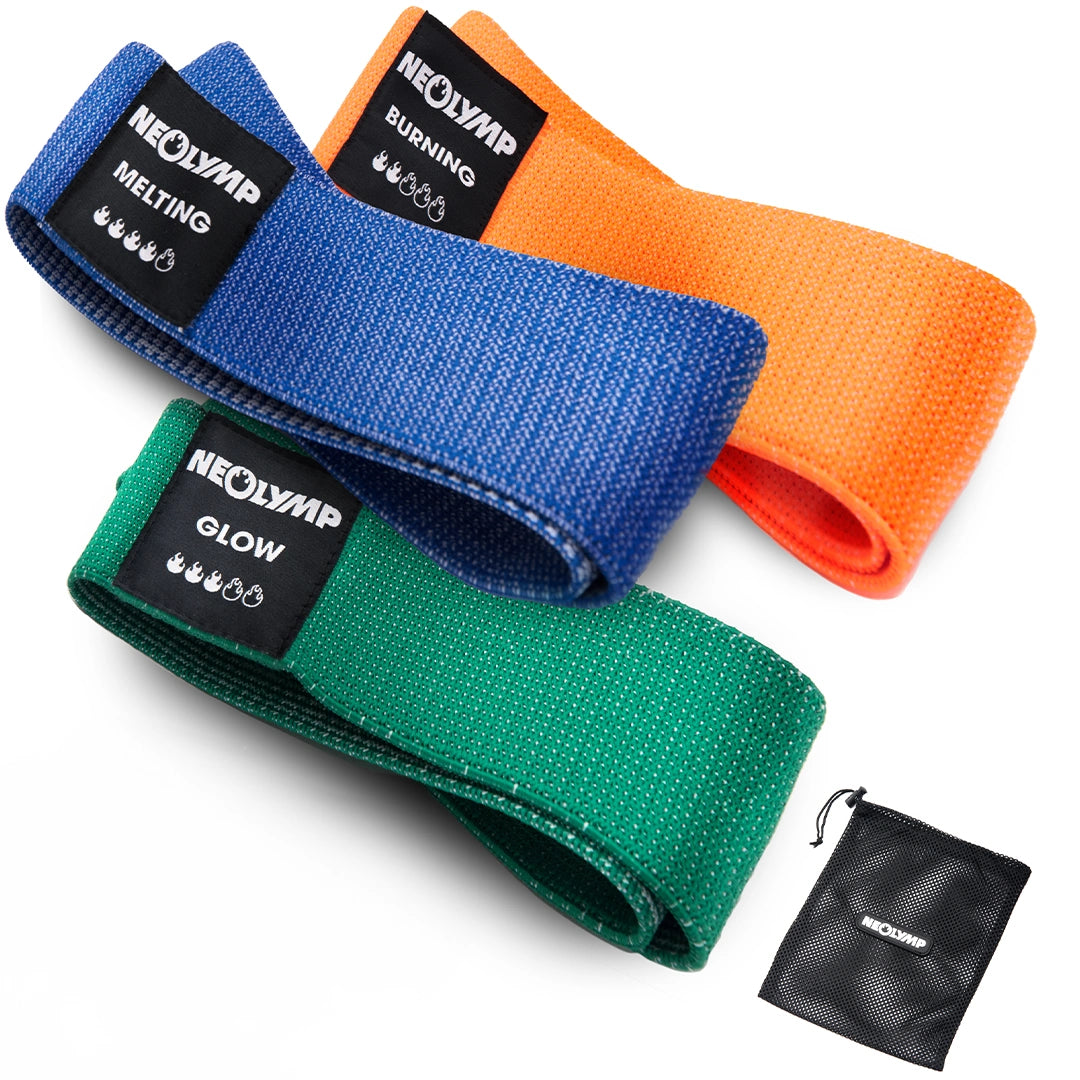 Fitnessbänder kurz aus Stoff - Minibänder - 3er Set - Fitnessbänder von NEOLYMP | Fitnessequipment und Sportartikel
