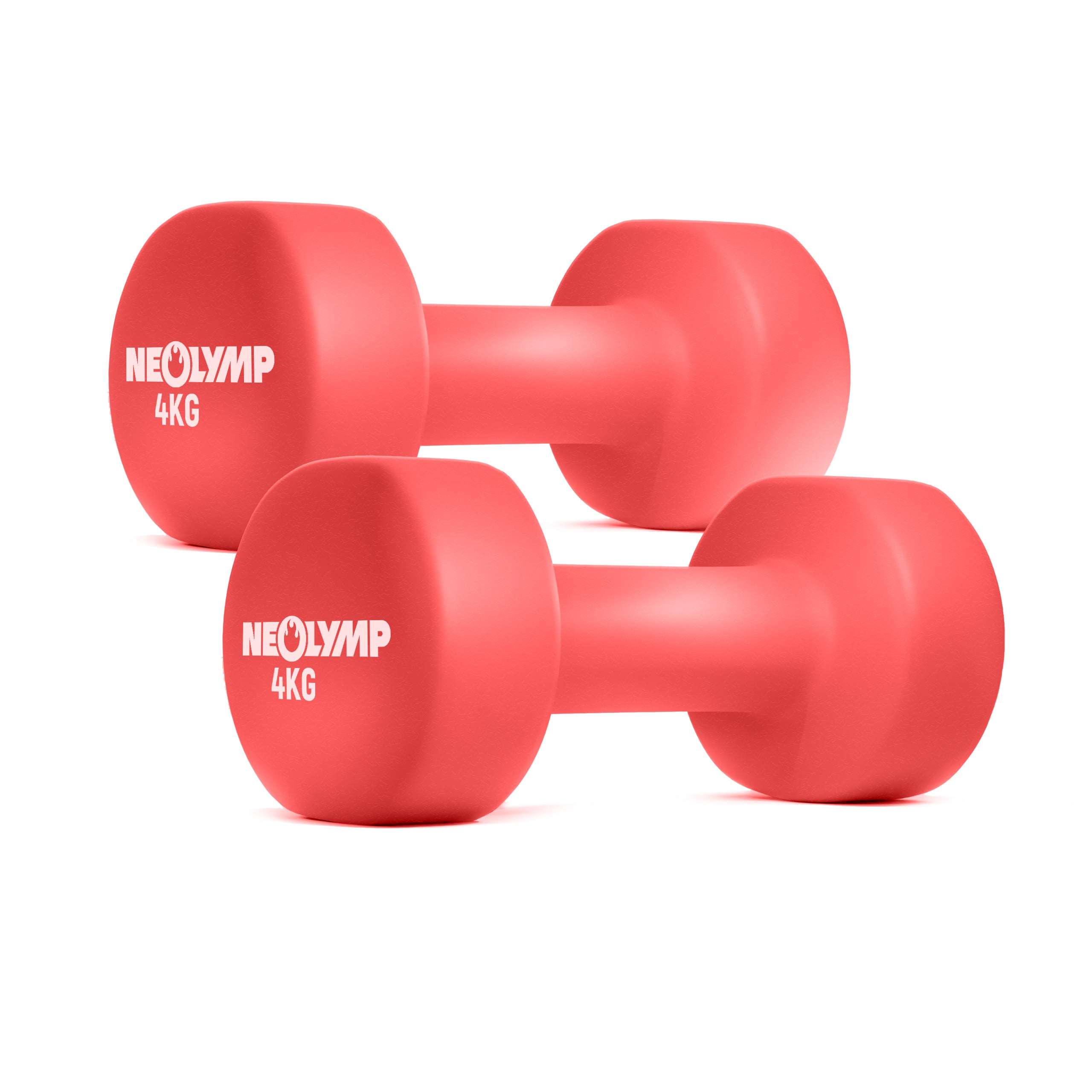 2er Set rutschfeste Neopren Kurzhanteln rot (4kg) - - Outlet von NEOLYMP | Fitnessequipment und Sportartikel