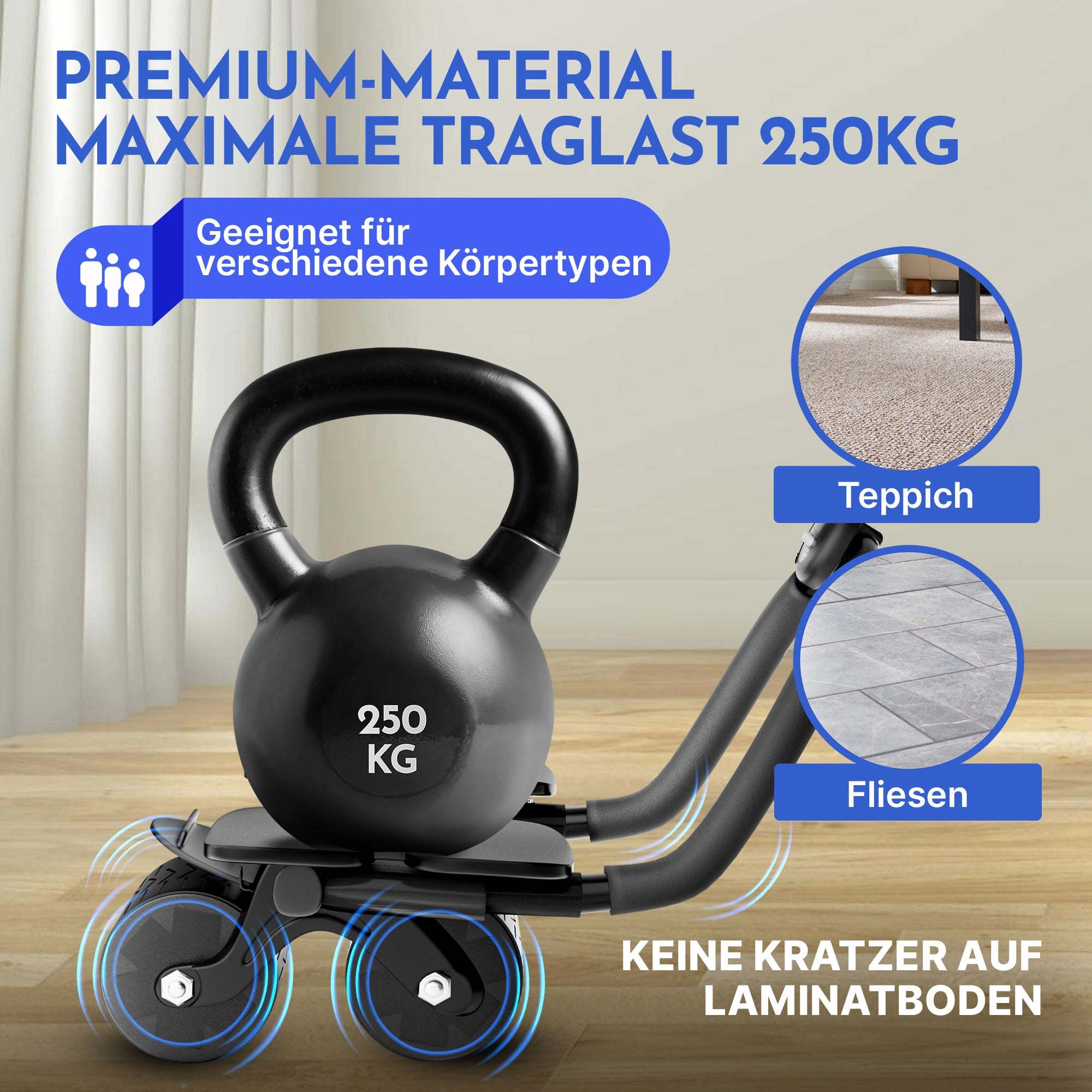 Bauchroller mit Ellbogenpolster - - Bauchtrainer von NEOLYMP | Fitnessequipment und Sportartikel