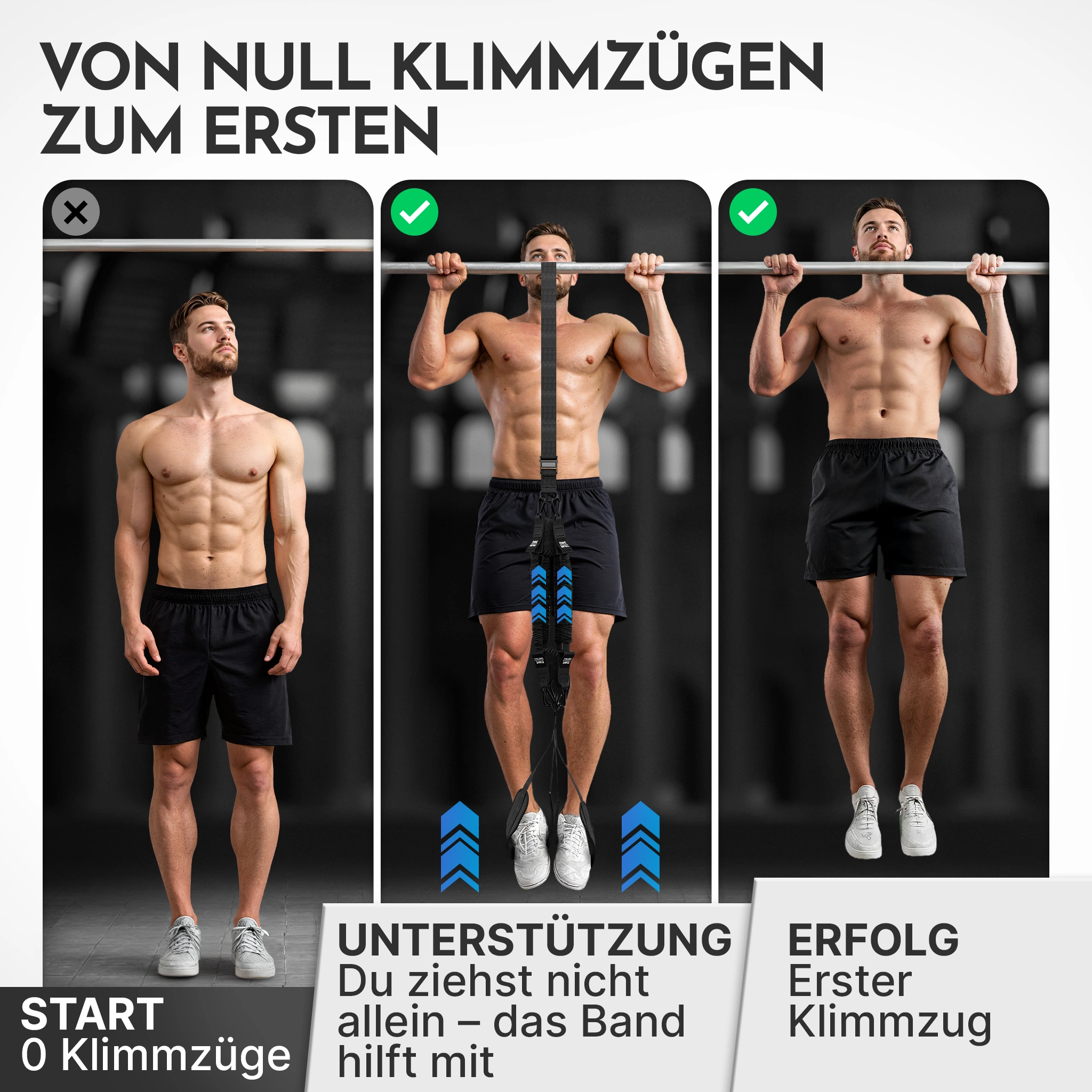 Klimmzughilfe - mit Fußschlaufen und 4-Bänder-System - - Zubehör von NEOLYMP | Fitnessequipment und Sportartikel