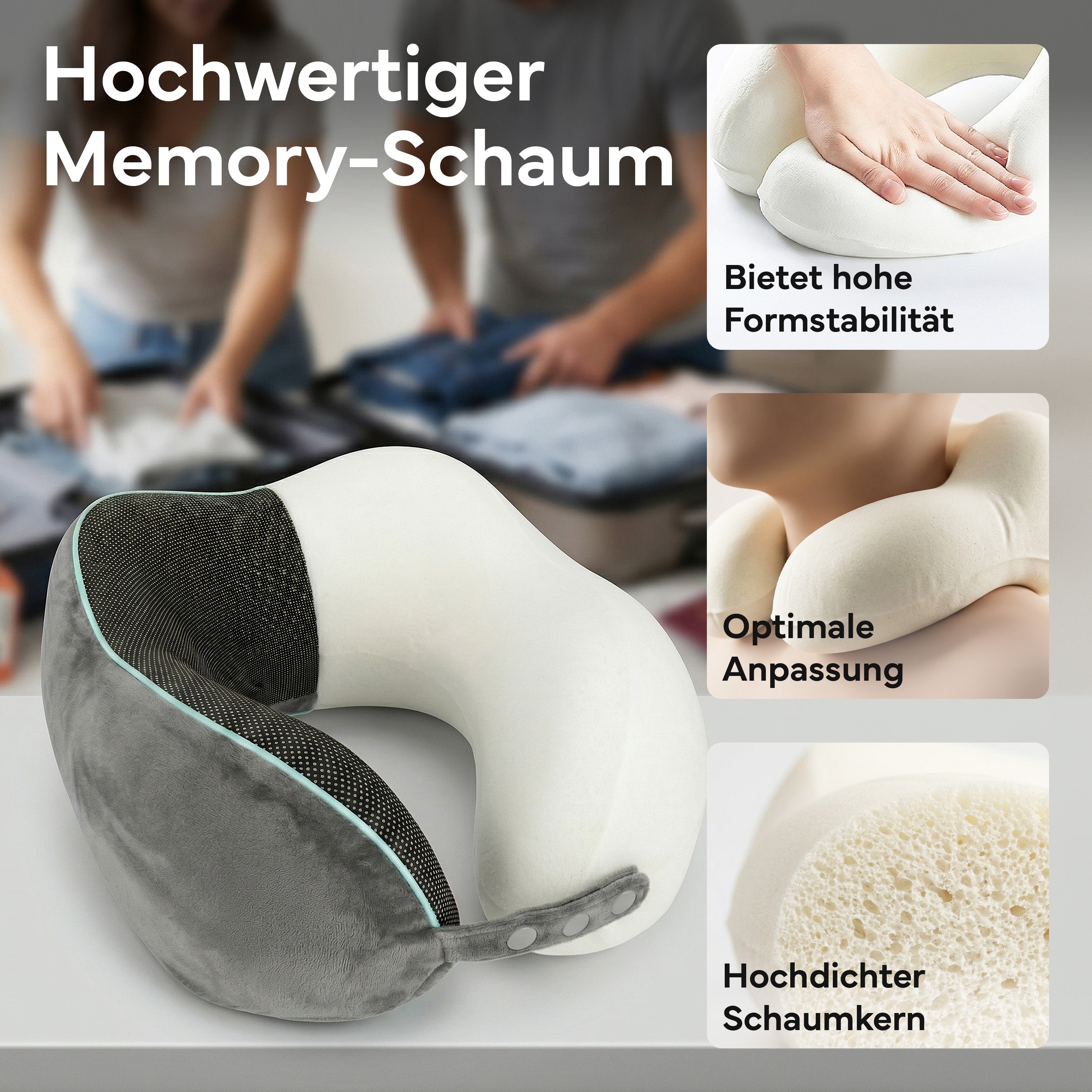 Reise-Nackenkissen - mit 360°-Kopfstütze und Memory Foam | B-Ware - - Outlet von NEOLYMP | Fitnessequipment und Sportartikel
