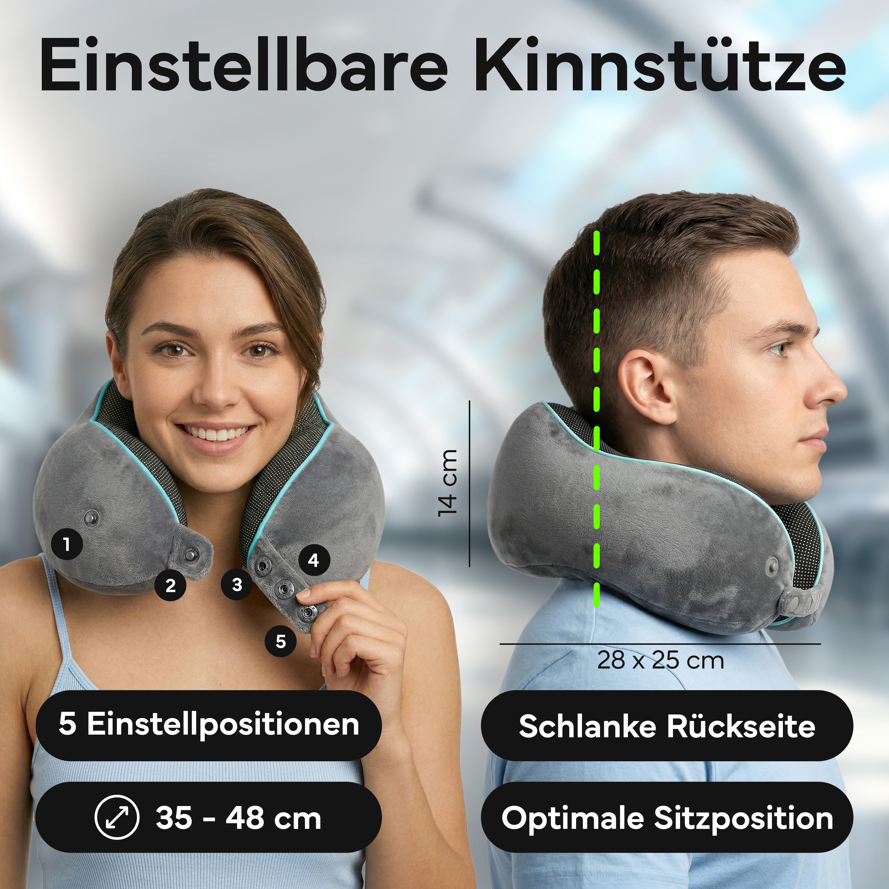 Reise-Nackenkissen - mit 360°-Kopfstütze und Memory Foam | B-Ware - - Outlet von NEOLYMP | Fitnessequipment und Sportartikel