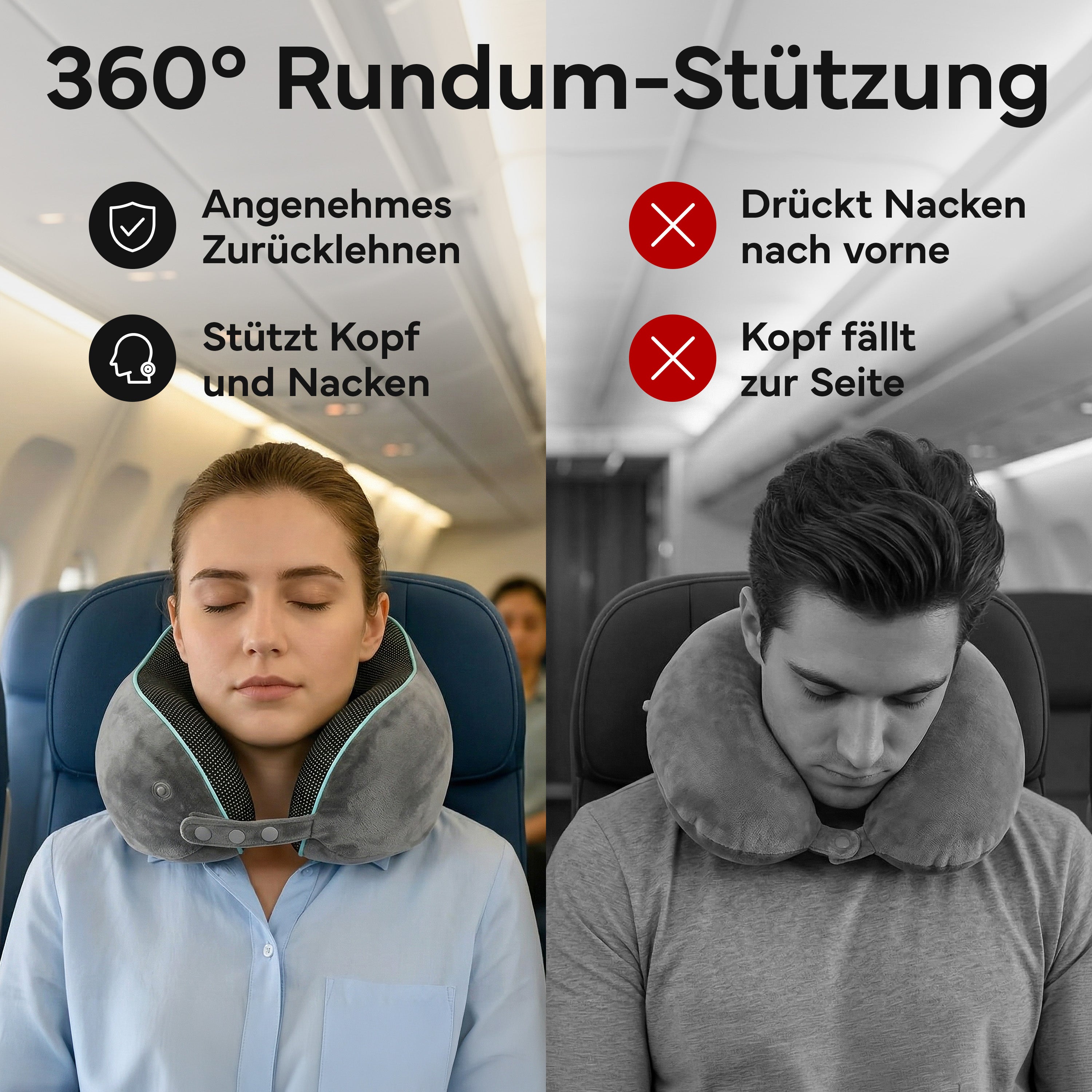 Reise-Nackenkissen - mit 360°-Kopfstütze und Memory Foam | B-Ware - - Outlet von NEOLYMP | Fitnessequipment und Sportartikel