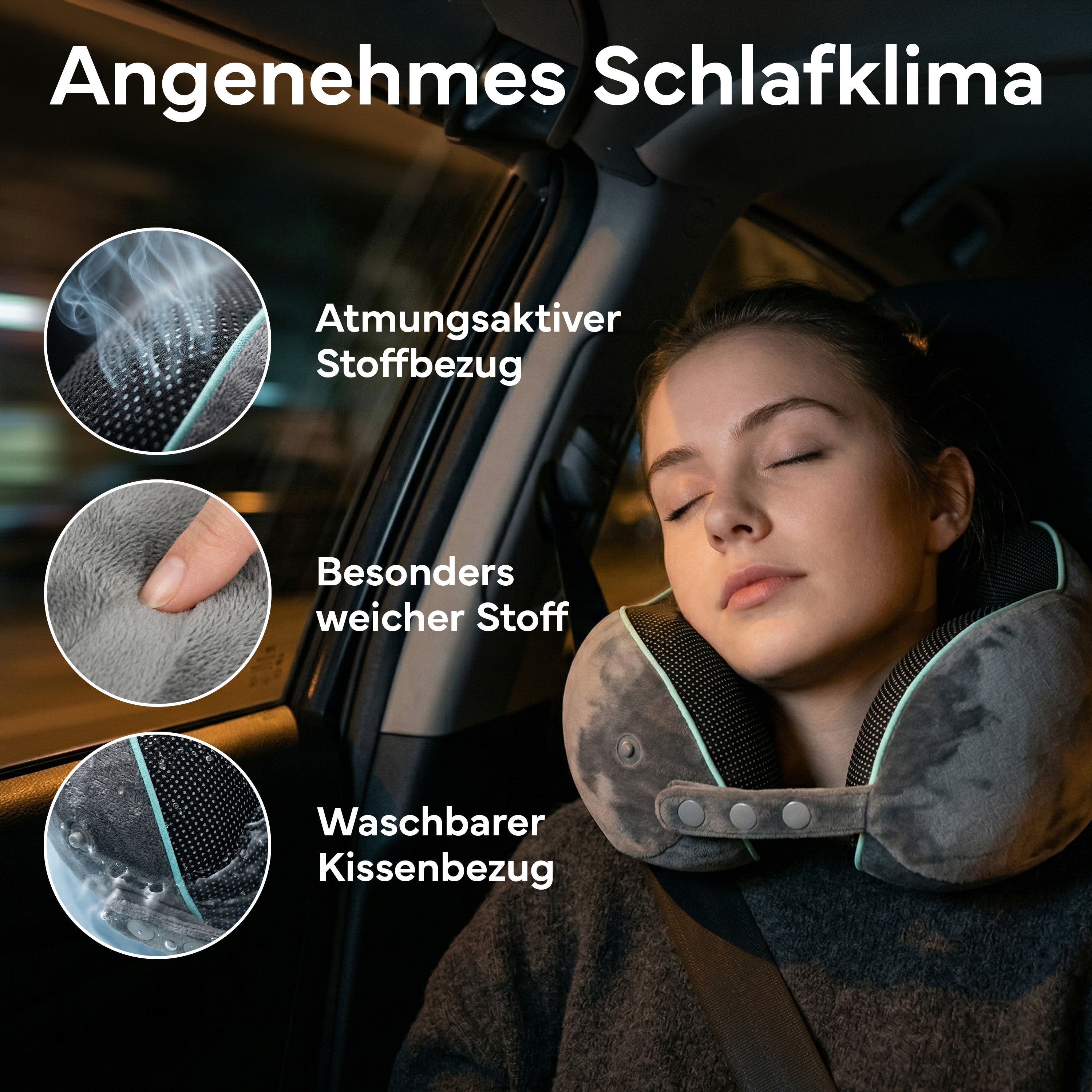 Reise-Nackenkissen - mit 360°-Kopfstütze und Memory Foam | B-Ware - - Outlet von NEOLYMP | Fitnessequipment und Sportartikel