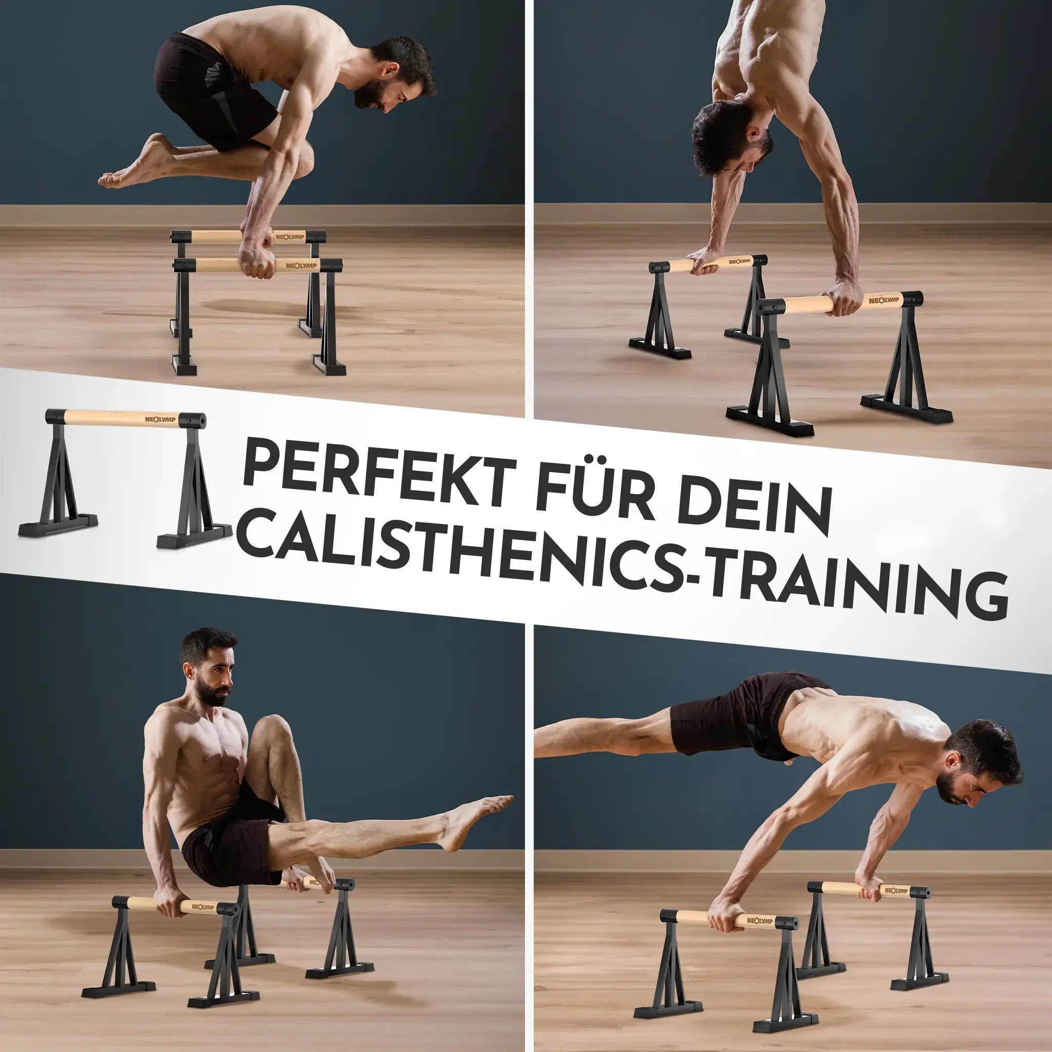 Parallettes rutschfest für Fitness & Calisthenics – hoch (B‑Ware) - - Outlet von NEOLYMP | Fitnessequipment und Sportartikel