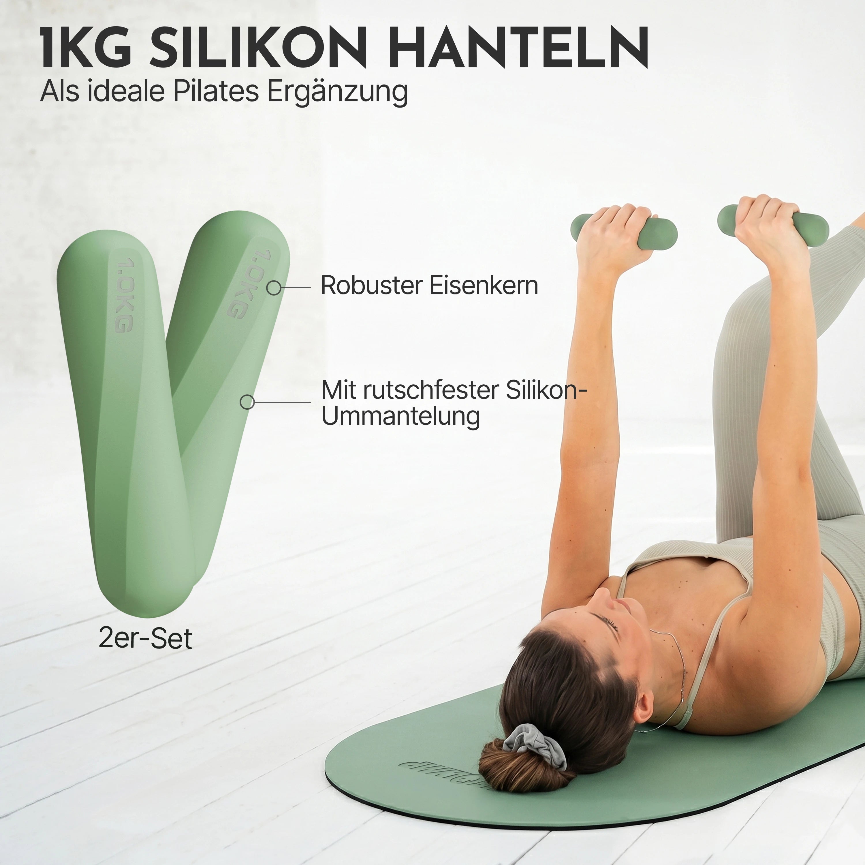 Pilates Komplett-Set Premium - mit Geschenkbox - Matcha PRO Set: mit Pilatesmatte + Kurs - Sportgerät von NEOLYMP | Fitnessequipment und Sportartikel