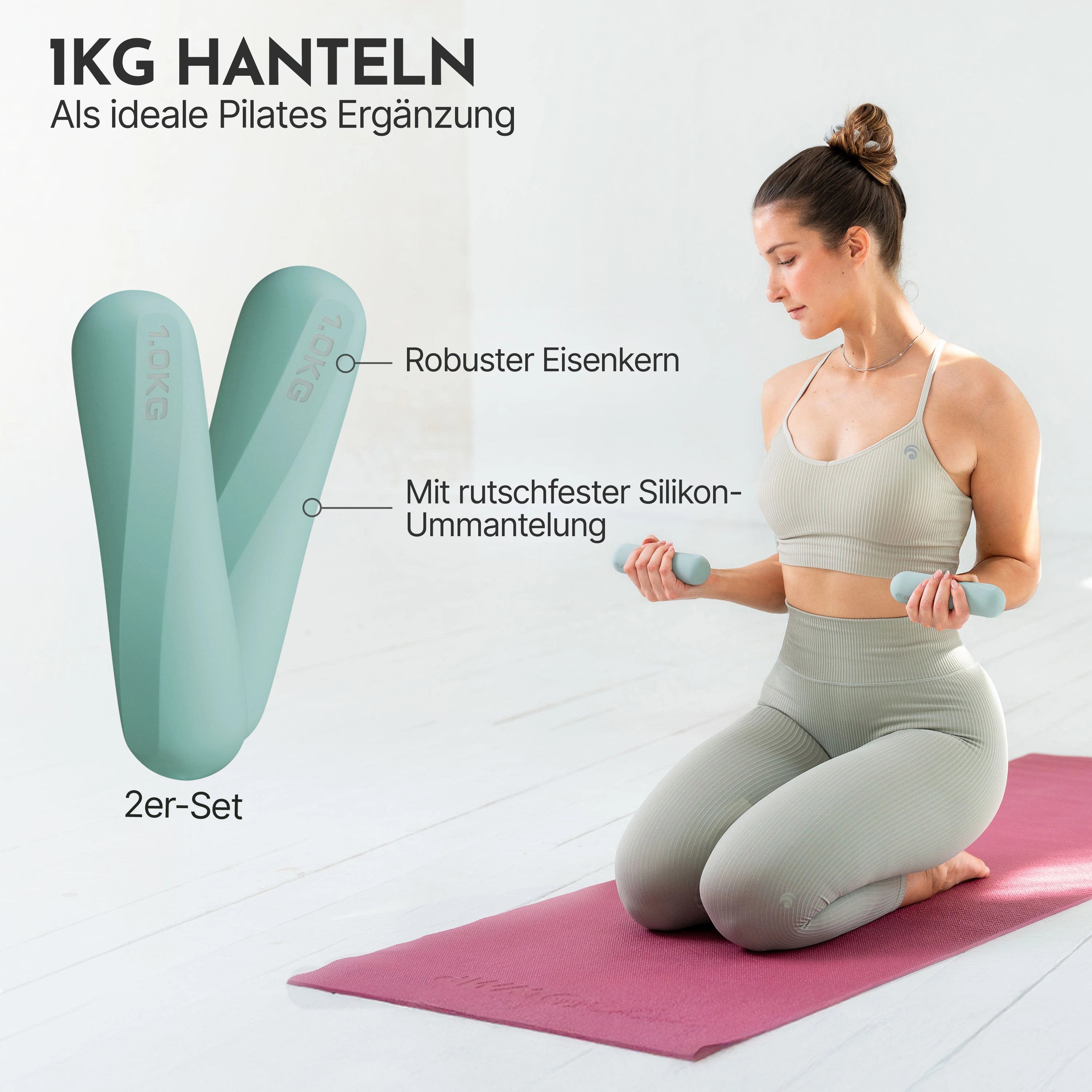 Pilates Komplett-Set Premium - mit Geschenkbox - Sky Blue PLUS Set: mit Pilatesmatte - Sportgerät von NEOLYMP | Fitnessequipment und Sportartikel