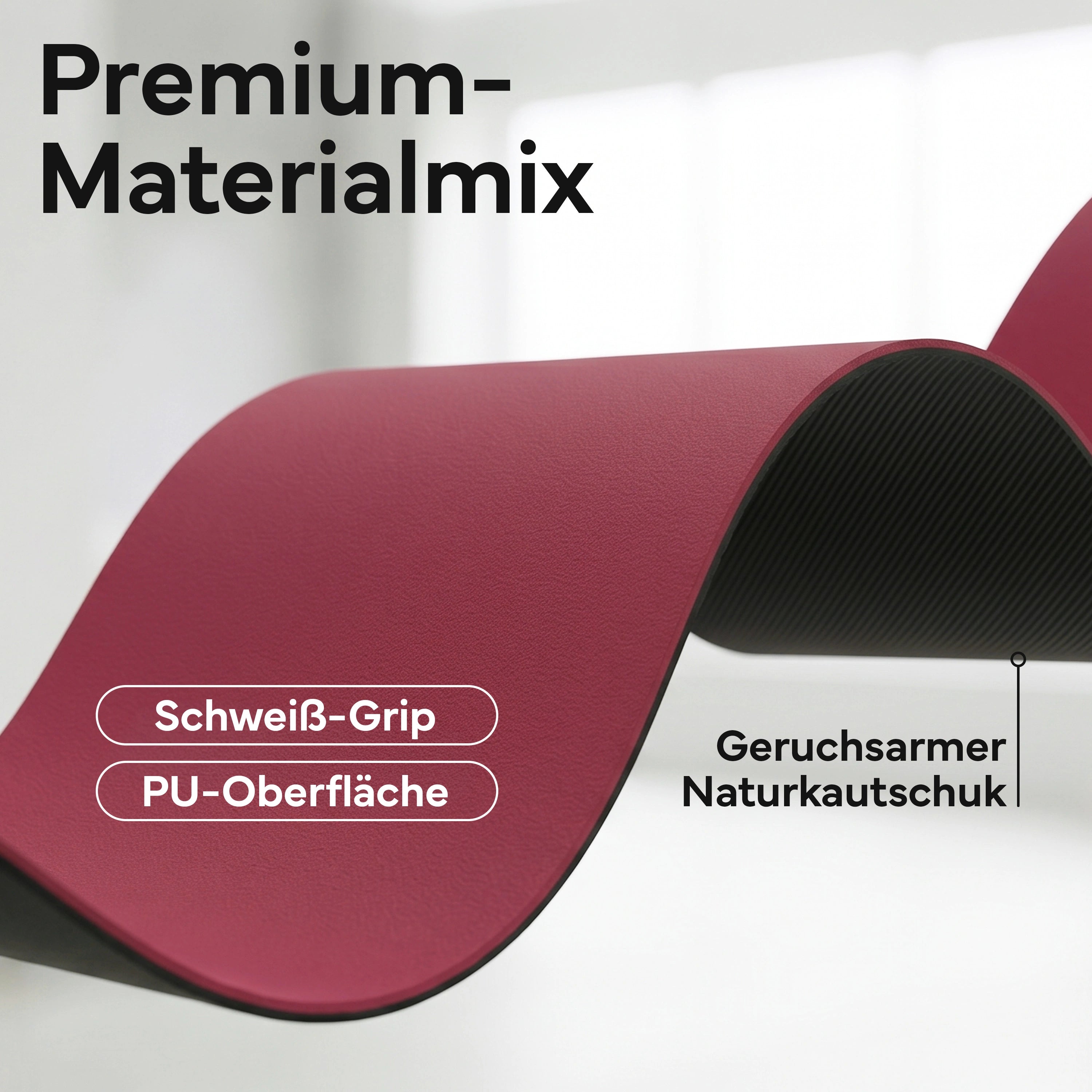Pilates & Yoga Matte Premium - Berry - Yogamatten von NEOLYMP | Fitnessequipment und Sportartikel