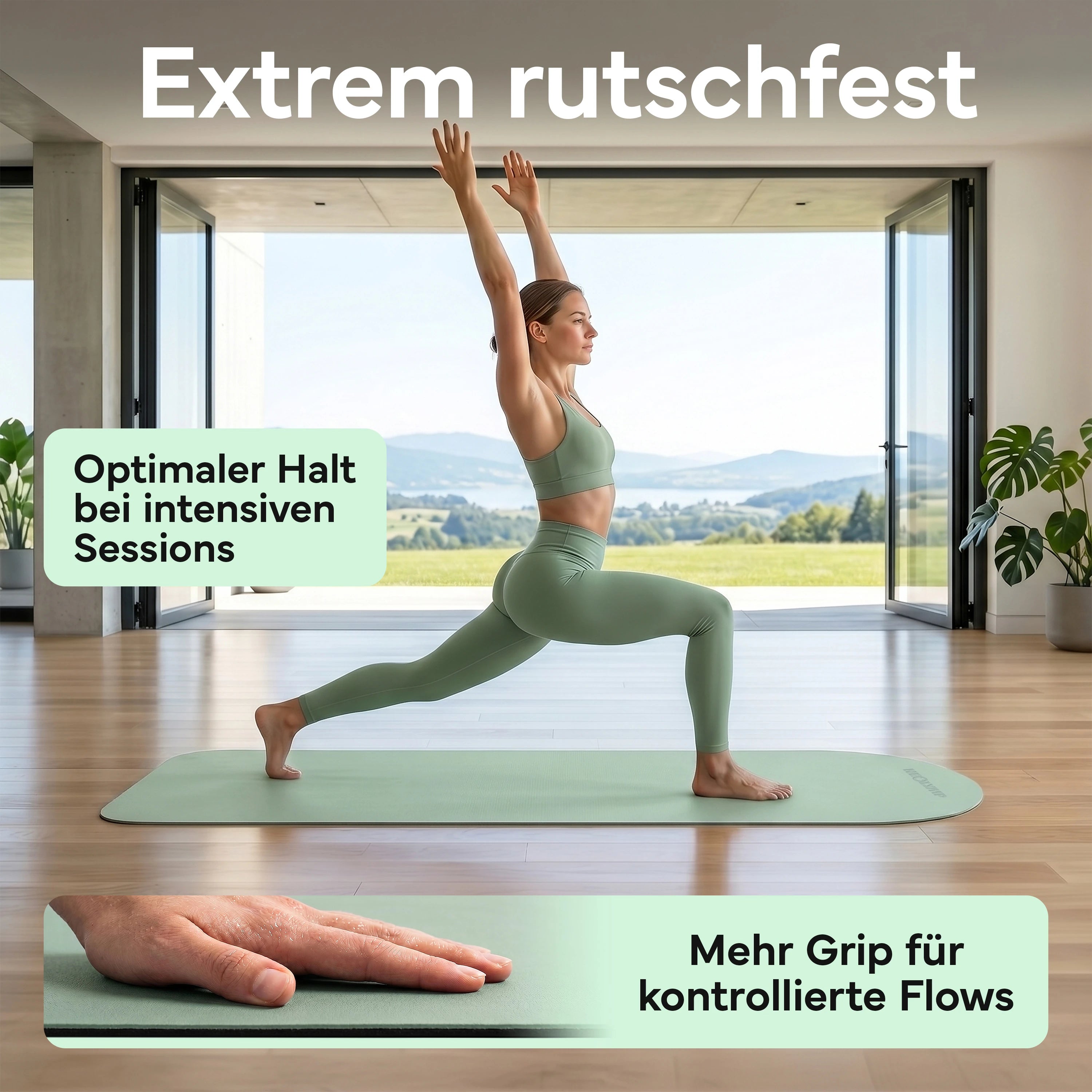 Pilates & Yoga Matte Premium - Matcha - Yogamatten von NEOLYMP | Fitnessequipment und Sportartikel