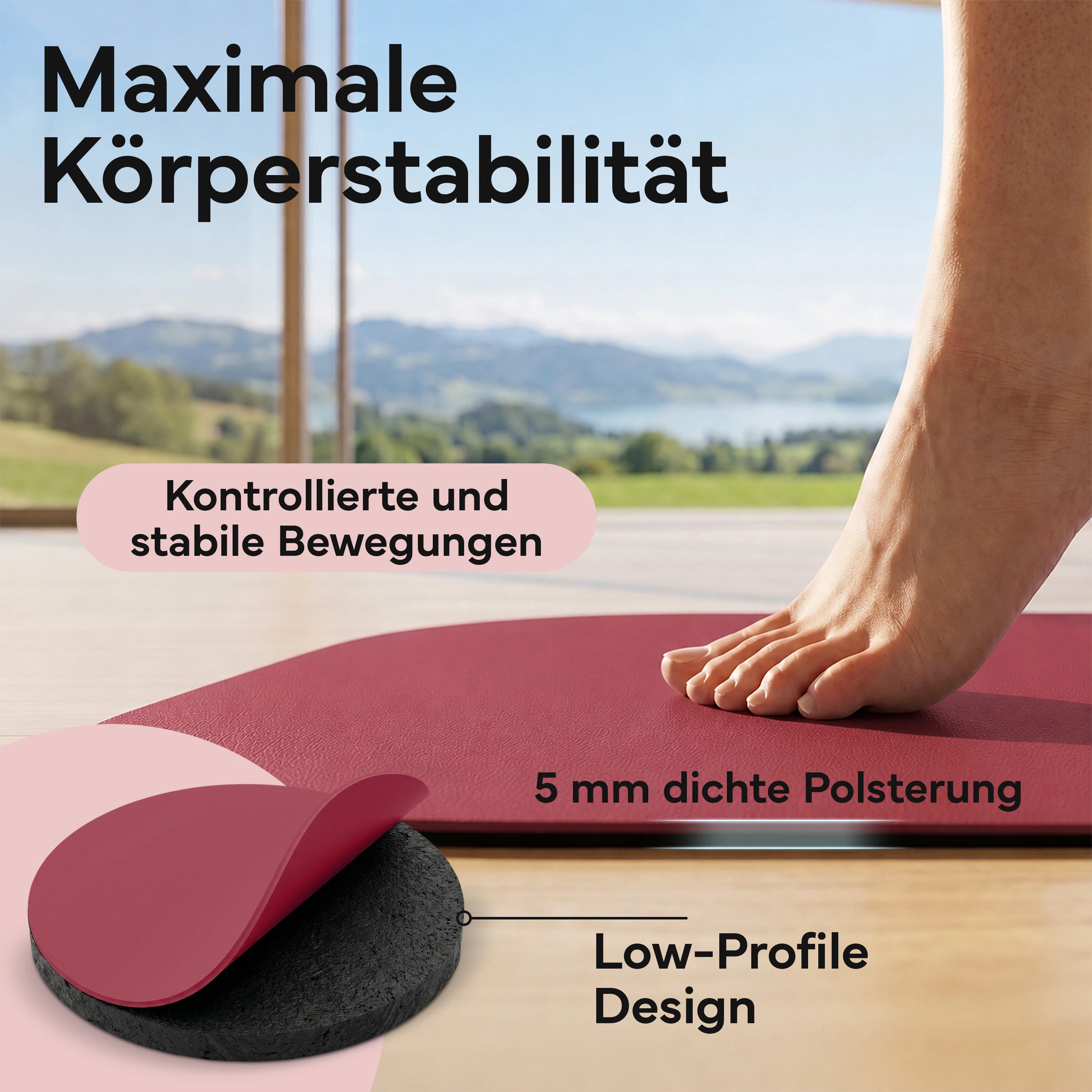 Pilates & Yoga Matte Premium - Berry - Yogamatten von NEOLYMP | Fitnessequipment und Sportartikel