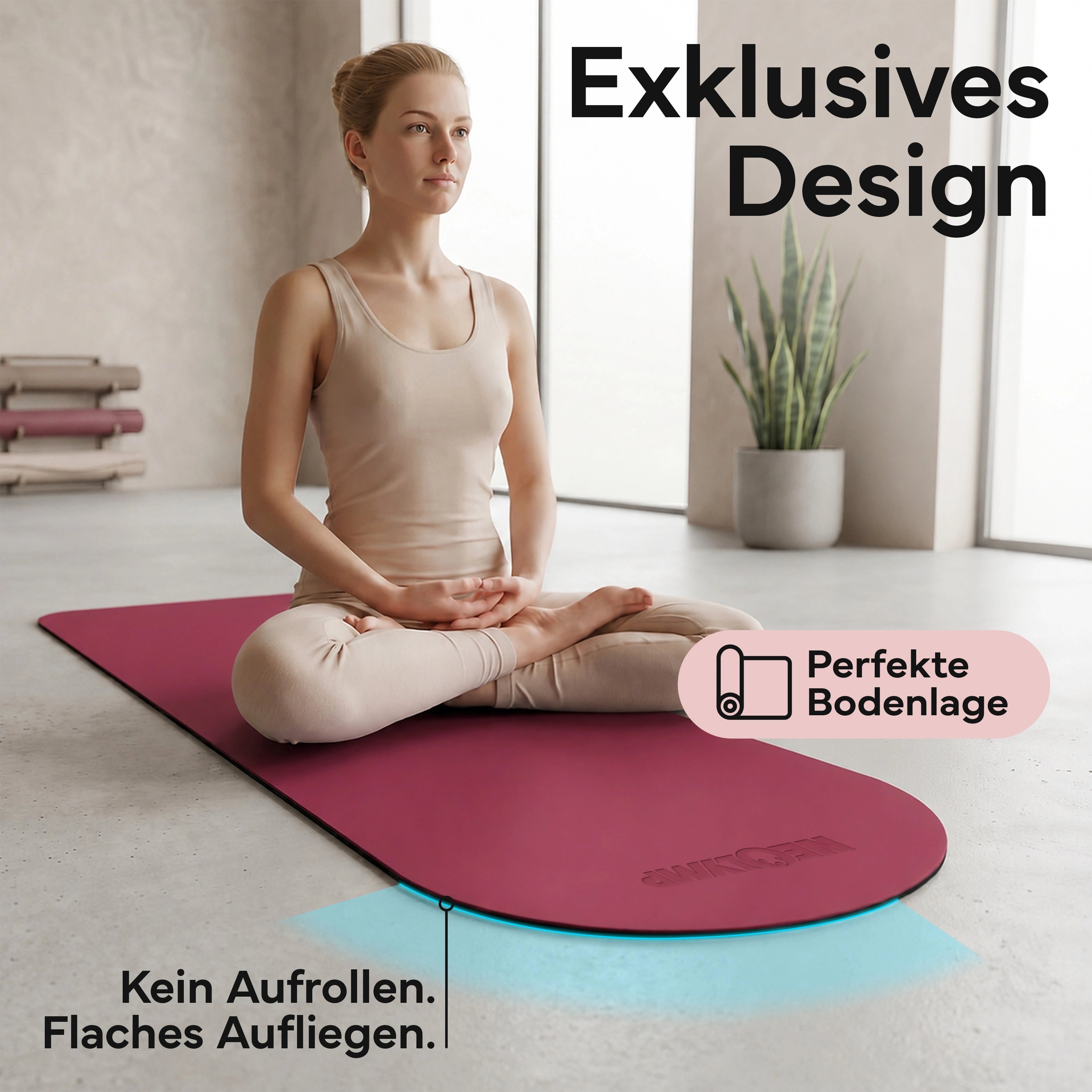 Pilates & Yoga Matte Premium - Berry - Yogamatten von NEOLYMP | Fitnessequipment und Sportartikel