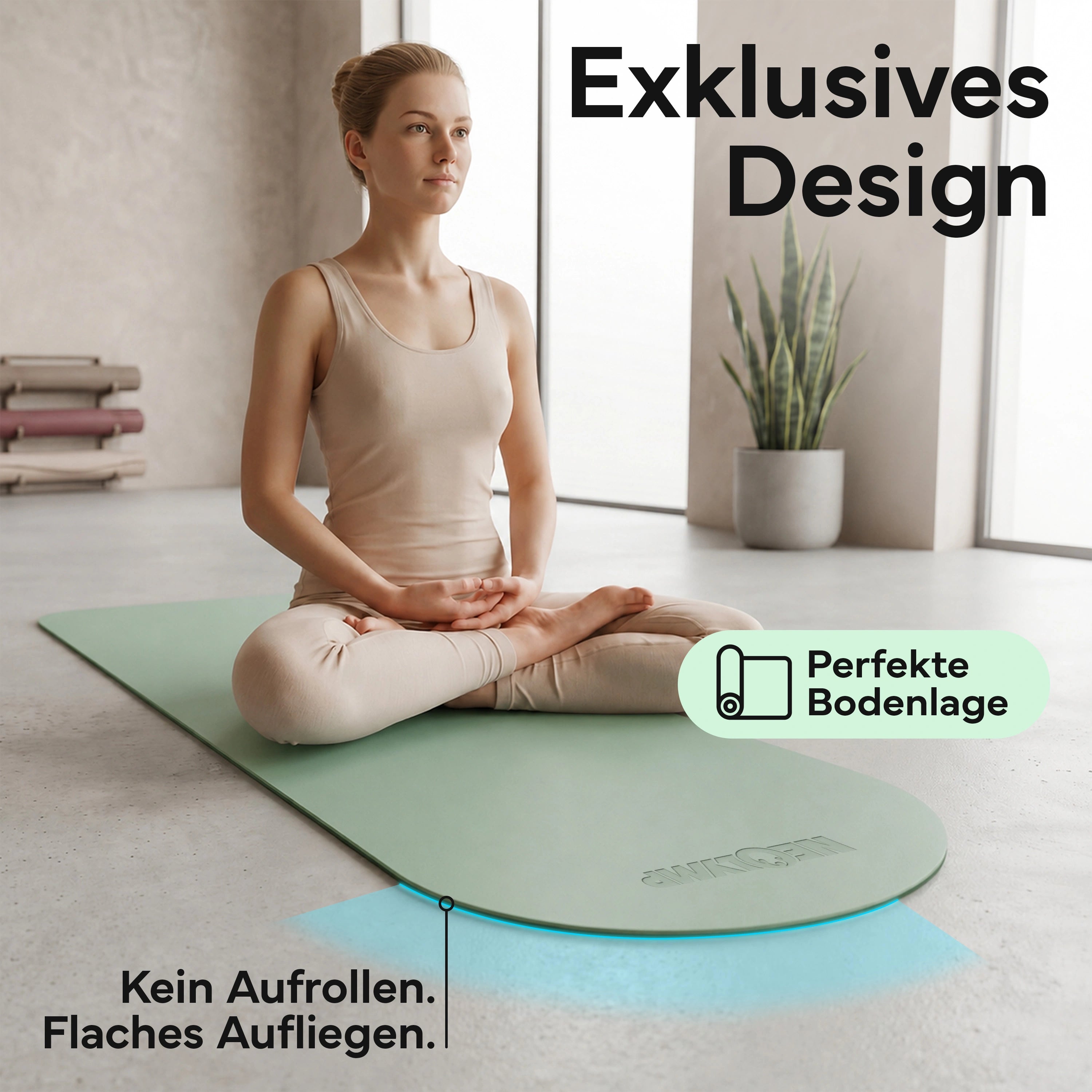 Pilates & Yoga Matte Premium - Matcha - Yogamatten von NEOLYMP | Fitnessequipment und Sportartikel