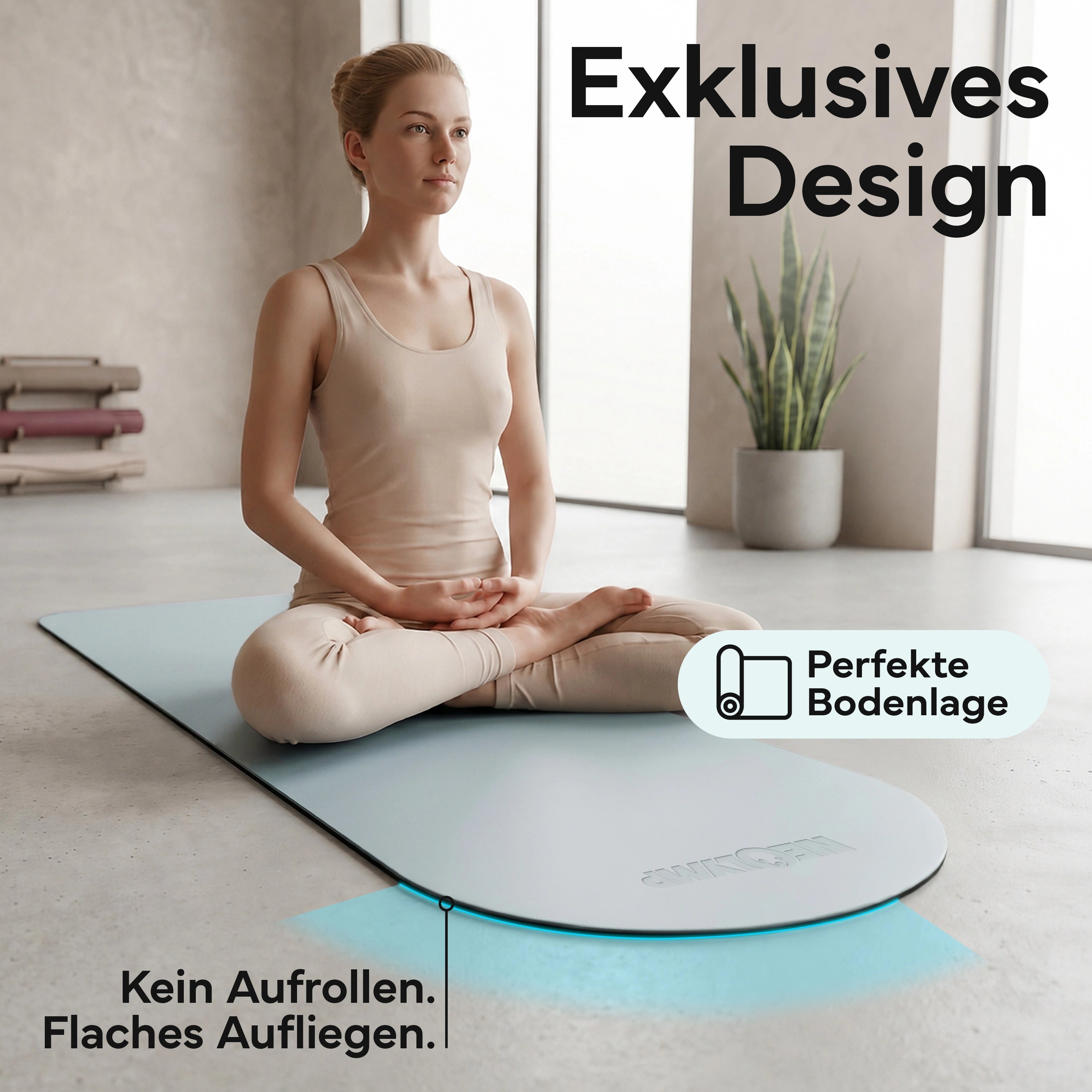 Pilates & Yoga Matte Premium - Sky Blue - Yogamatten von NEOLYMP | Fitnessequipment und Sportartikel