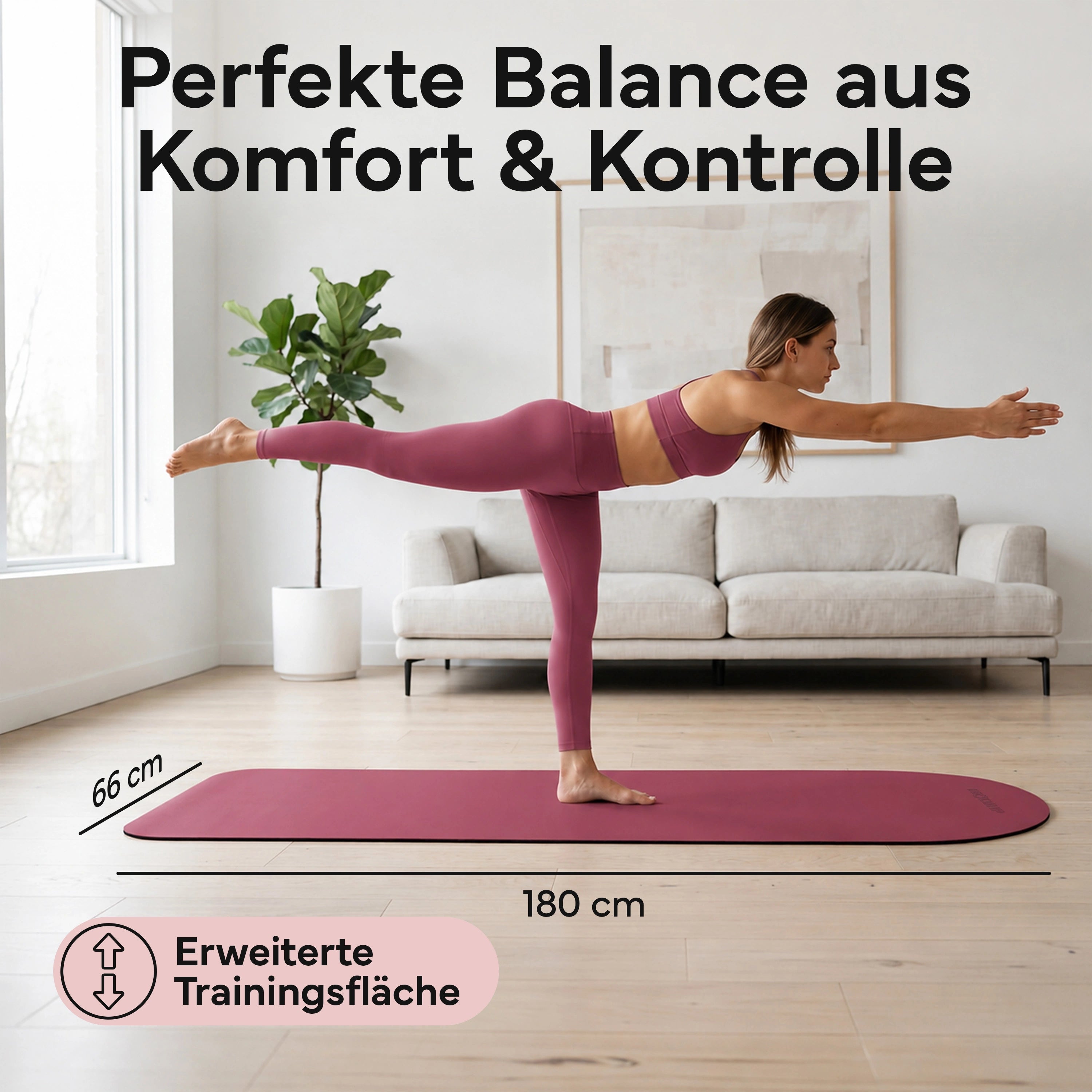 Pilates & Yoga Matte Premium - Berry - Yogamatten von NEOLYMP | Fitnessequipment und Sportartikel