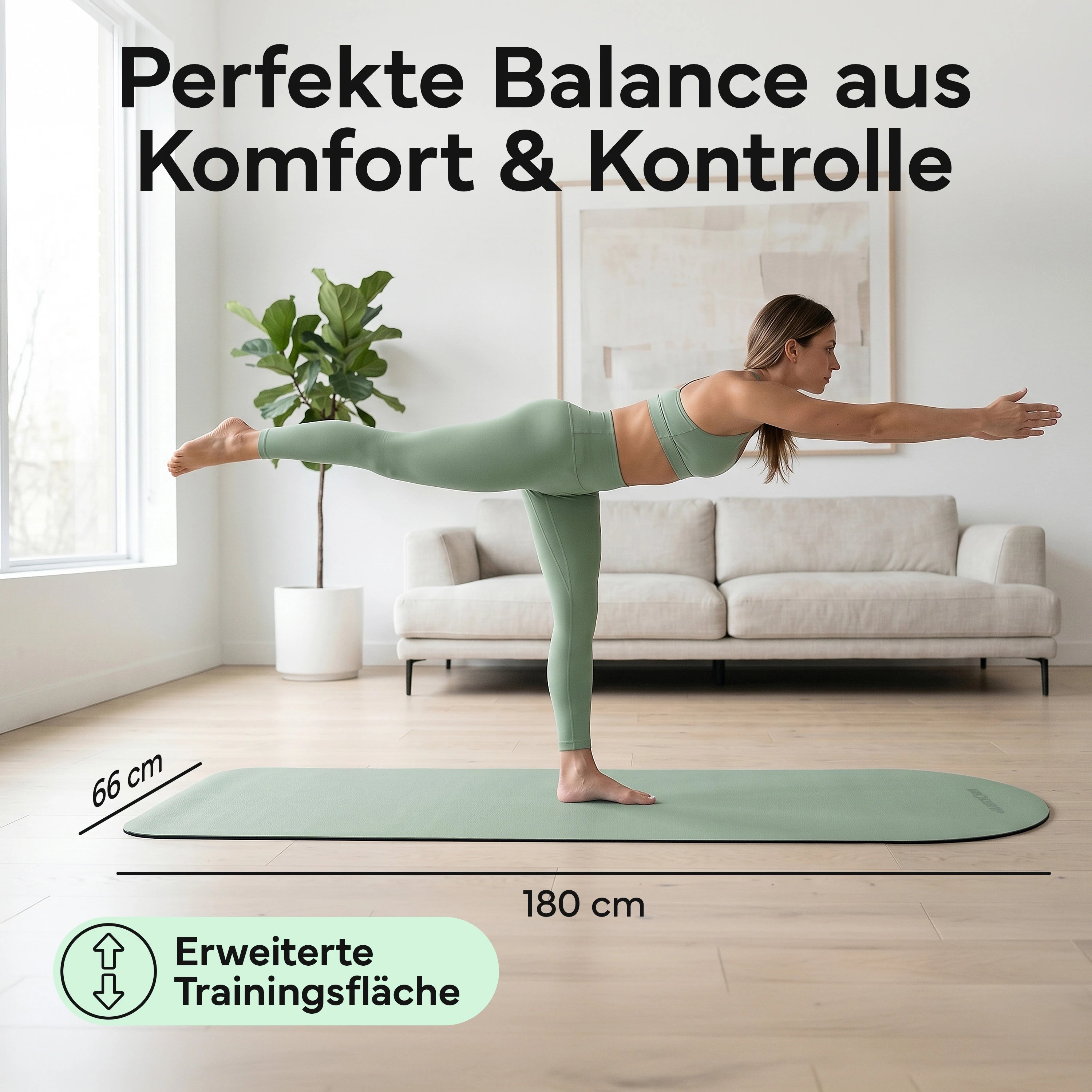 Pilates & Yoga Matte Premium - Matcha - Yogamatten von NEOLYMP | Fitnessequipment und Sportartikel