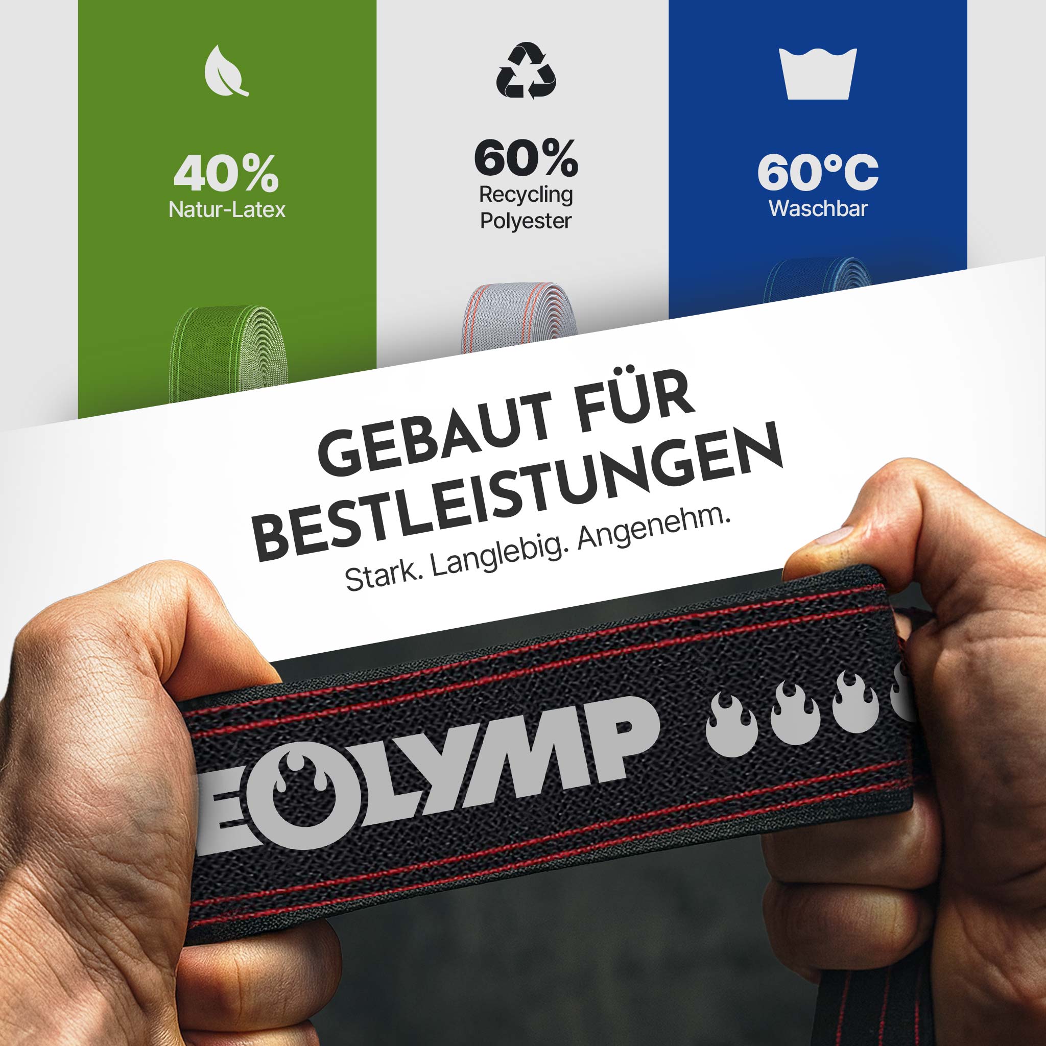 Powerband aus Stoff - mit Verstellschnalle - - Fitnessbänder von NEOLYMP | Fitnessequipment und Sportartikel