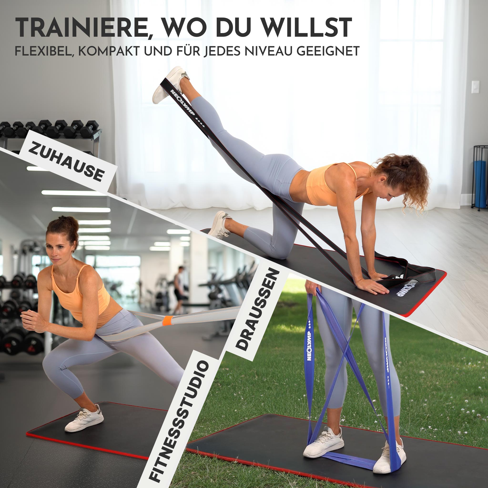 Powerband aus Stoff - mit Verstellschnalle - - Fitnessbänder von NEOLYMP | Fitnessequipment und Sportartikel