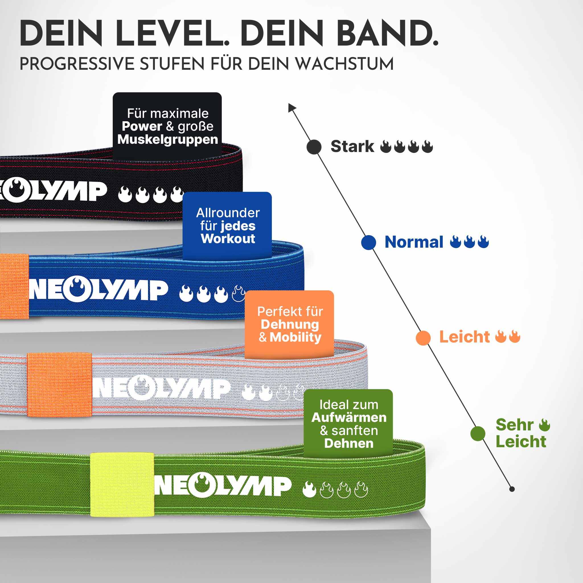 Powerband aus Stoff - mit Verstellschnalle - - Fitnessbänder von NEOLYMP | Fitnessequipment und Sportartikel