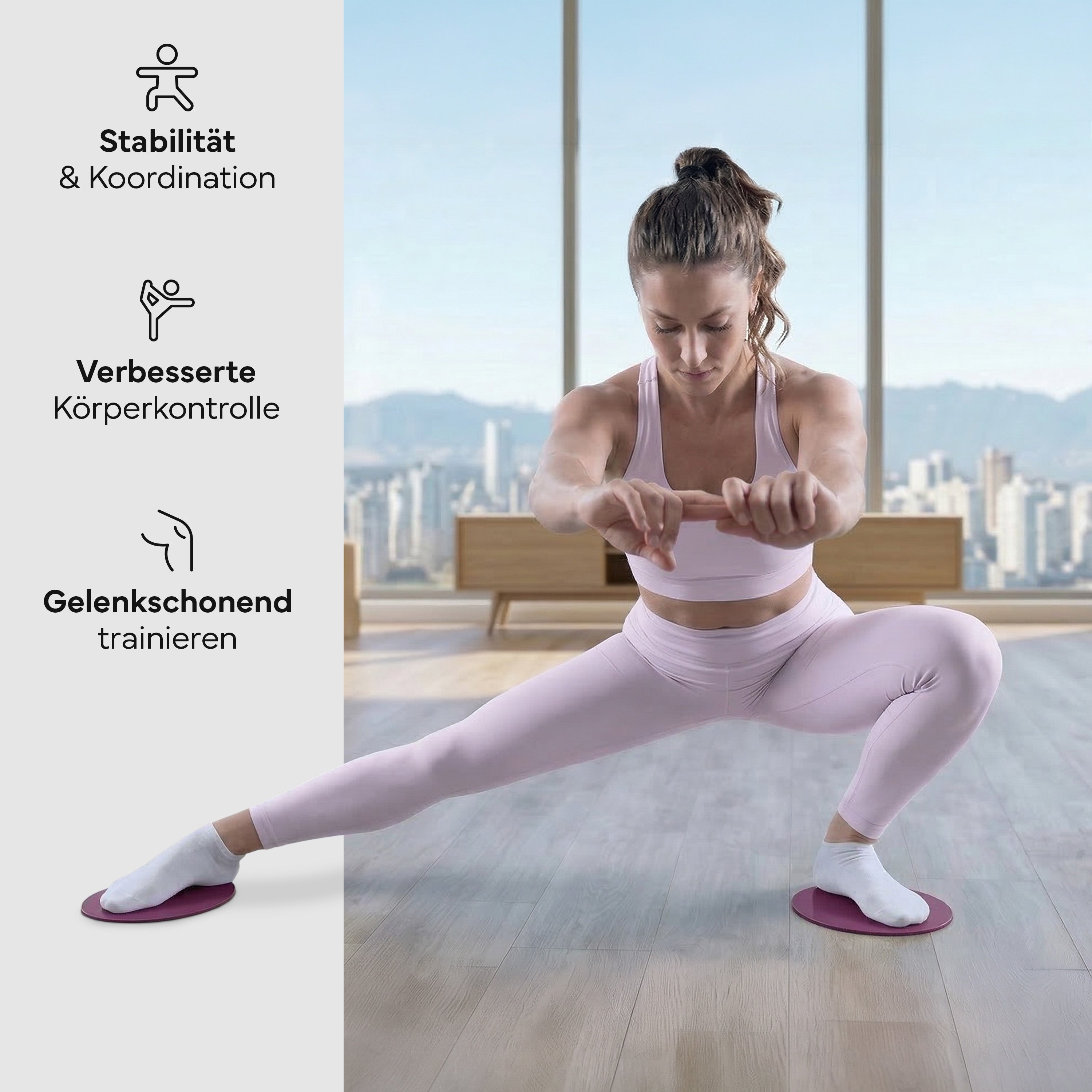Pilates Slider 2er Set - für glatte Böden und Teppich - Berry - Pilatesequipment von NEOLYMP | Fitnessequipment und Sportartikel