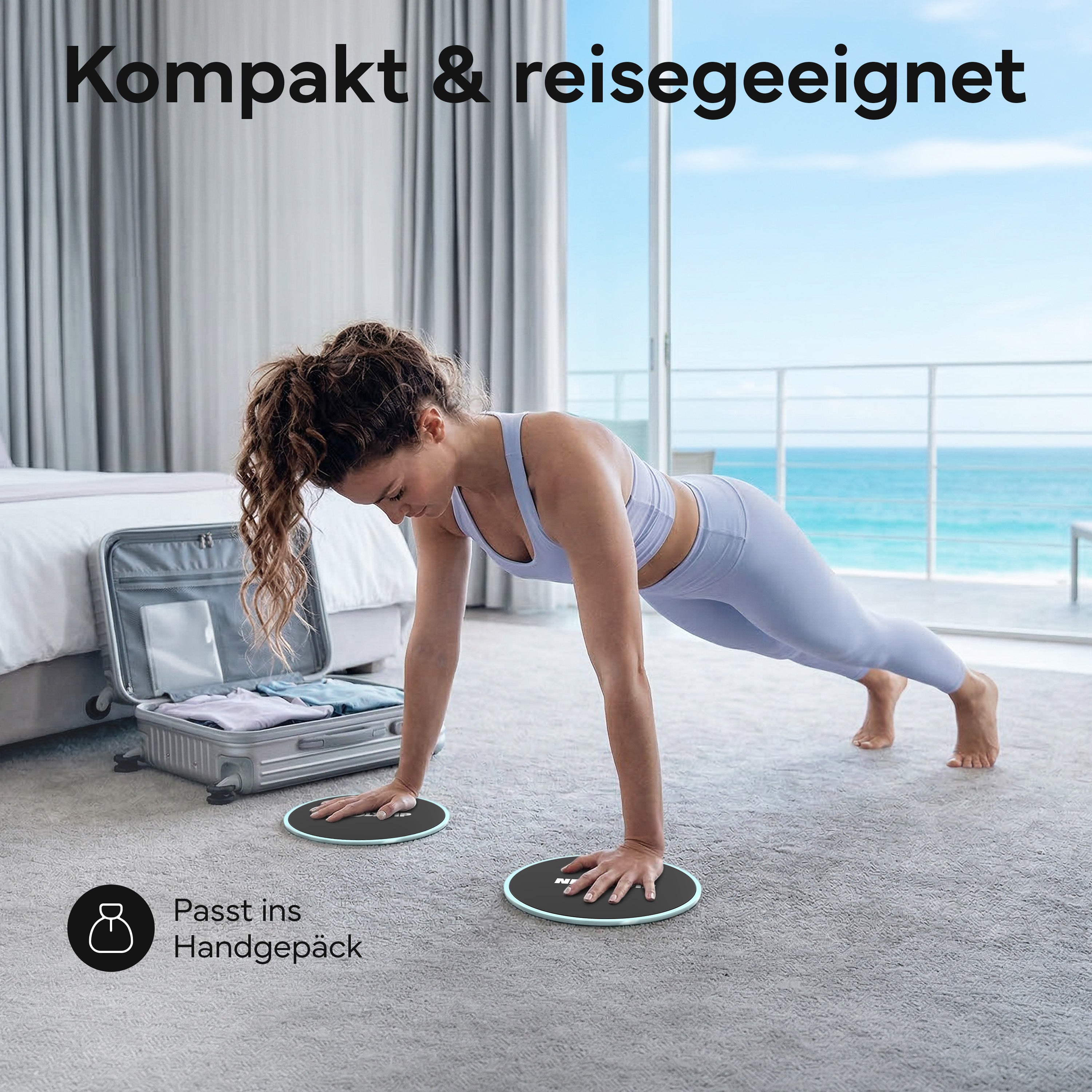 Pilates Slider 2er Set - für glatte Böden und Teppich - Sky Blue - Pilatesequipment von NEOLYMP | Fitnessequipment und Sportartikel