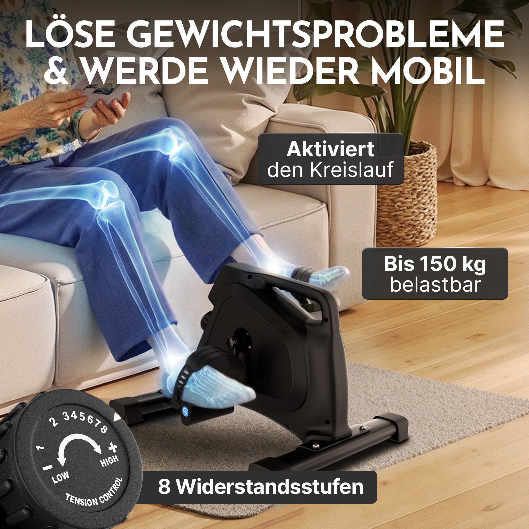 Pedaltrainer - ergonomischer Heimtrainer mit Zubehör | B-Ware - - Outlet von NEOLYMP | Fitnessequipment und Sportartikel
