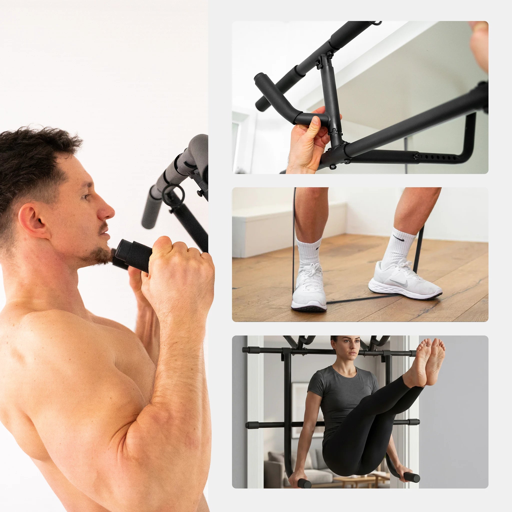 Klimmzugstangen-Bundle - Alle Übungen, volle Bewegungsfreiheit - Stange + Dip Bar + Resistance Bands - Klimmzugstangen von NEOLYMP | Fitnessequipment und Sportartikel